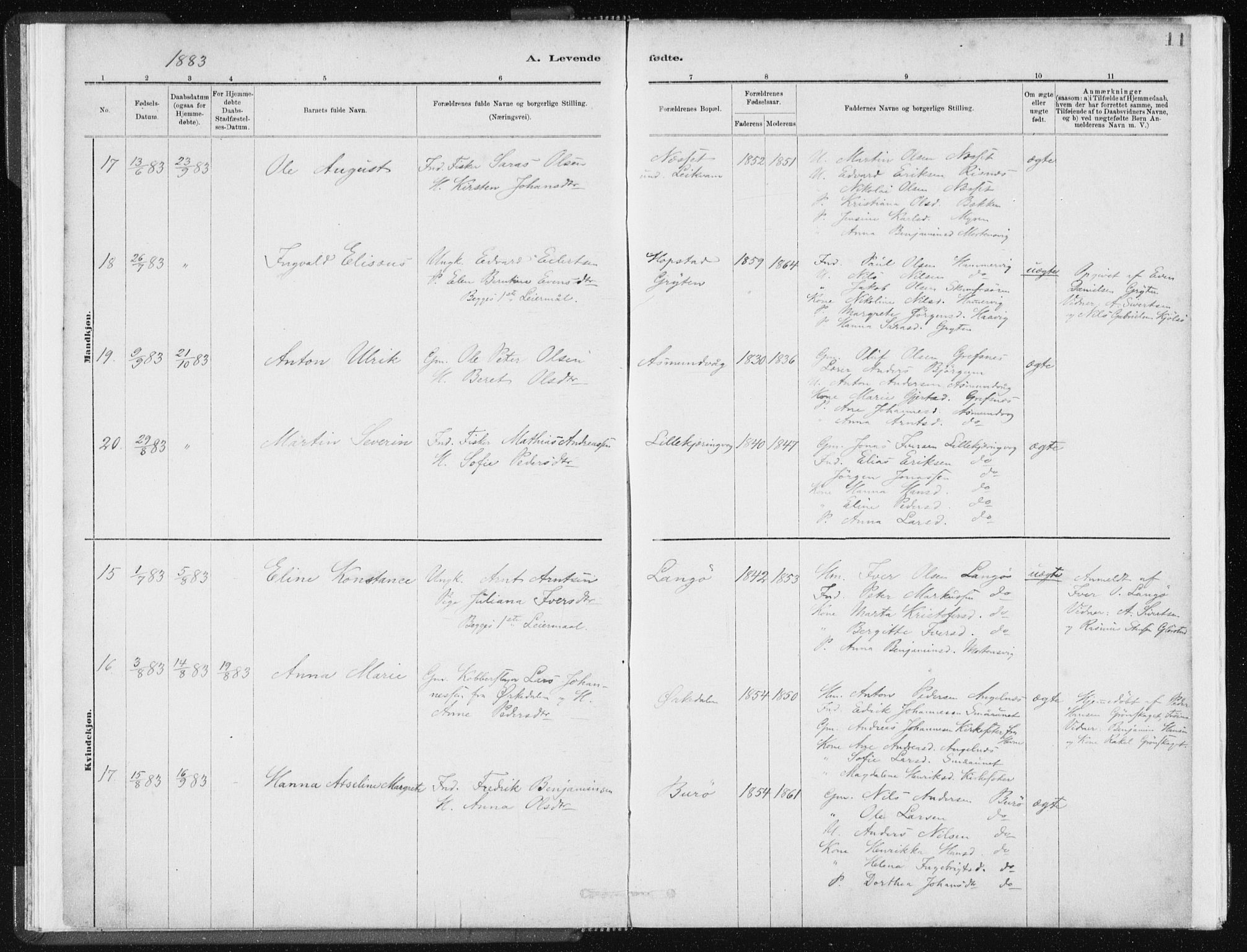 Ministerialprotokoller, klokkerbøker og fødselsregistre - Sør-Trøndelag, AV/SAT-A-1456/634/L0533: Parish register (official) no. 634A09, 1882-1901, p. 11