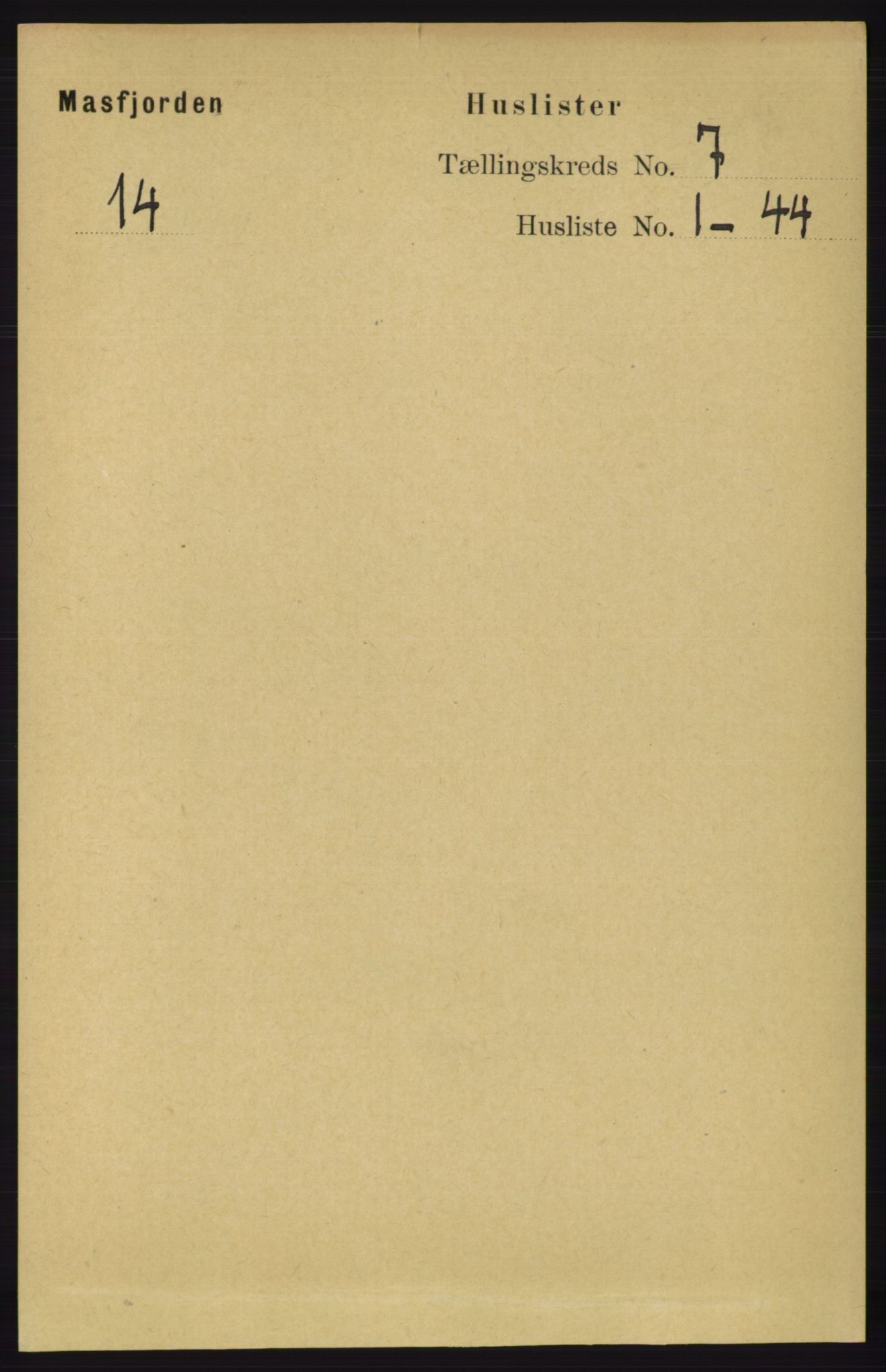 RA, 1891 census for 1266 Masfjorden, 1891, p. 1135