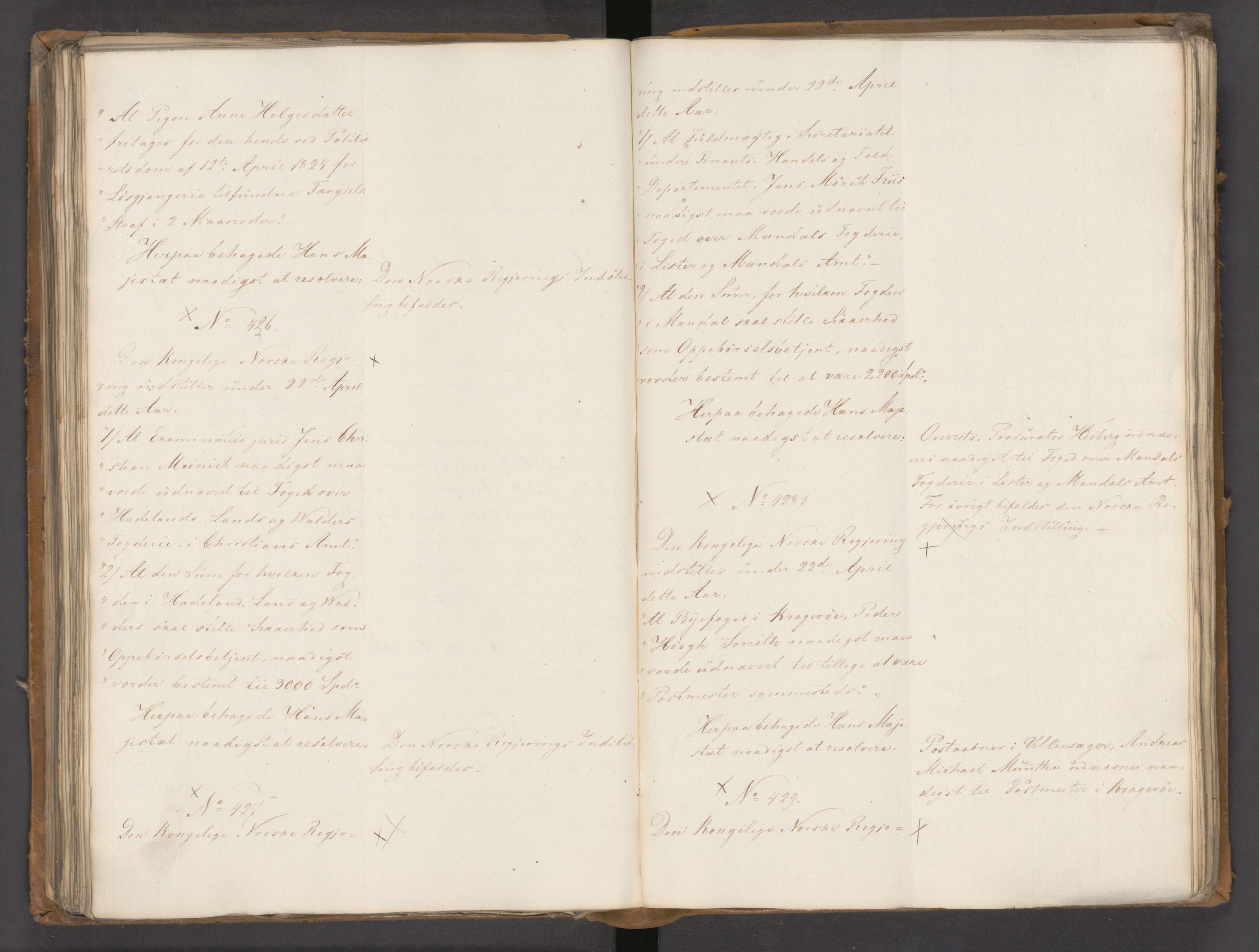 Statsrådssekretariatet, AV/RA-S-1001/A/Ab/L0020: Kgl. res. nr. 1-579, 1. halvår, 1825