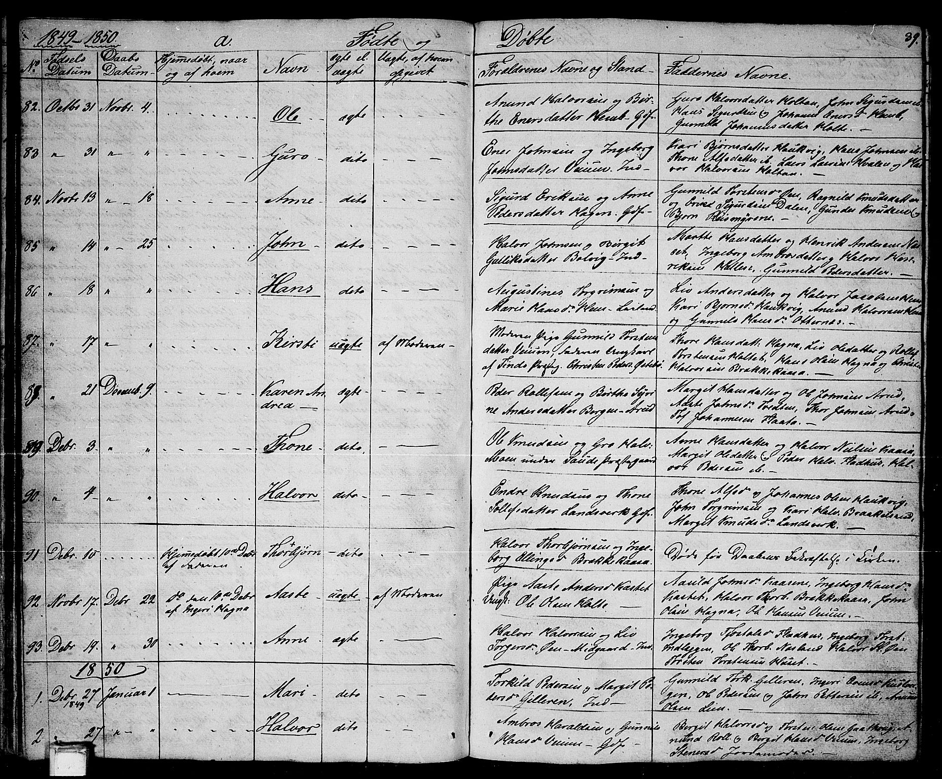 Sauherad kirkebøker, SAKO/A-298/G/Ga/L0002: Parish register (copy) no. I 2, 1842-1866, p. 39