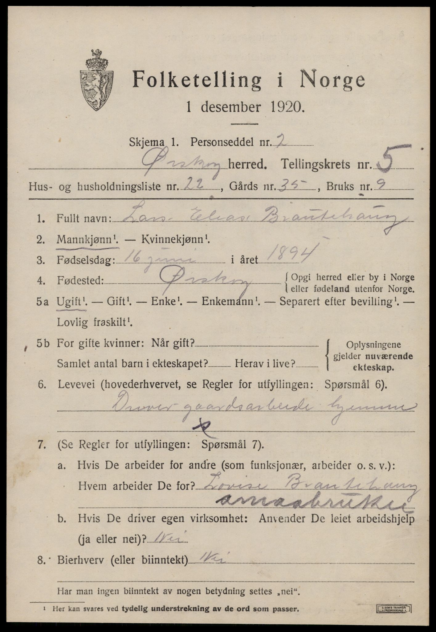 SAT, 1920 census for Ørskog, 1920, p. 3292
