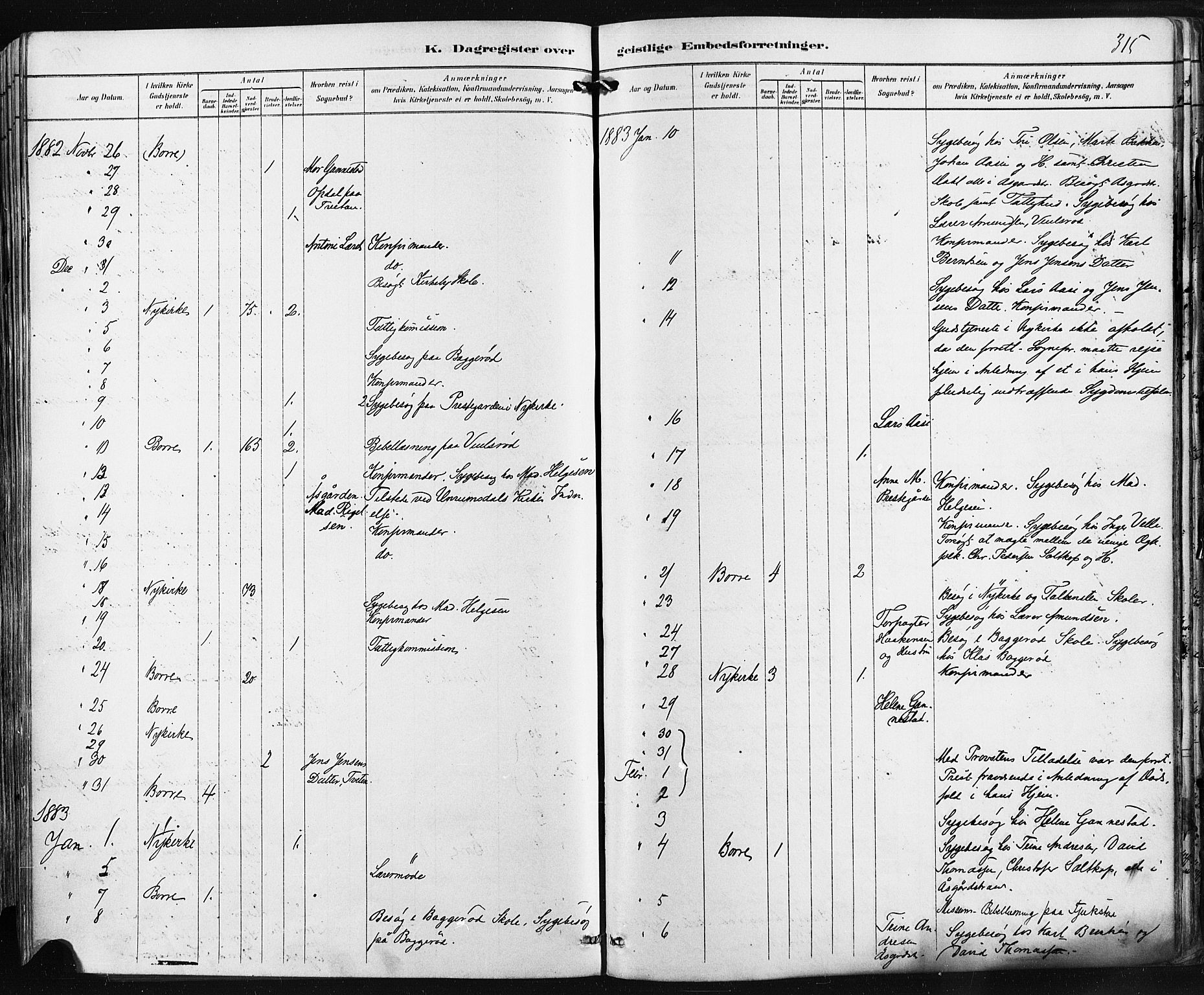 Borre kirkebøker, AV/SAKO-A-338/F/Fa/L0009: Parish register (official) no. I 9, 1878-1896, p. 315