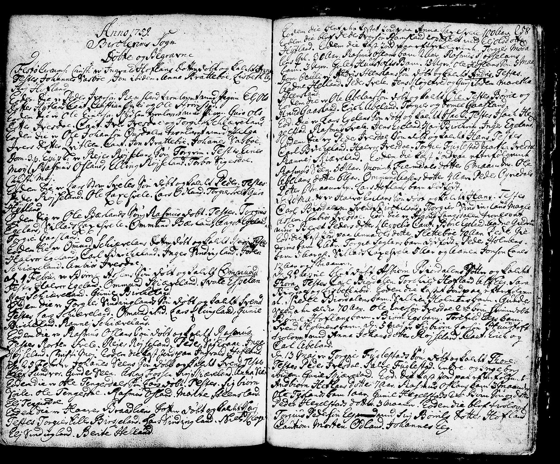 Helleland sokneprestkontor, SAST/A-101810: Parish register (official) no. A 1 /2, 1713-1761, p. 258