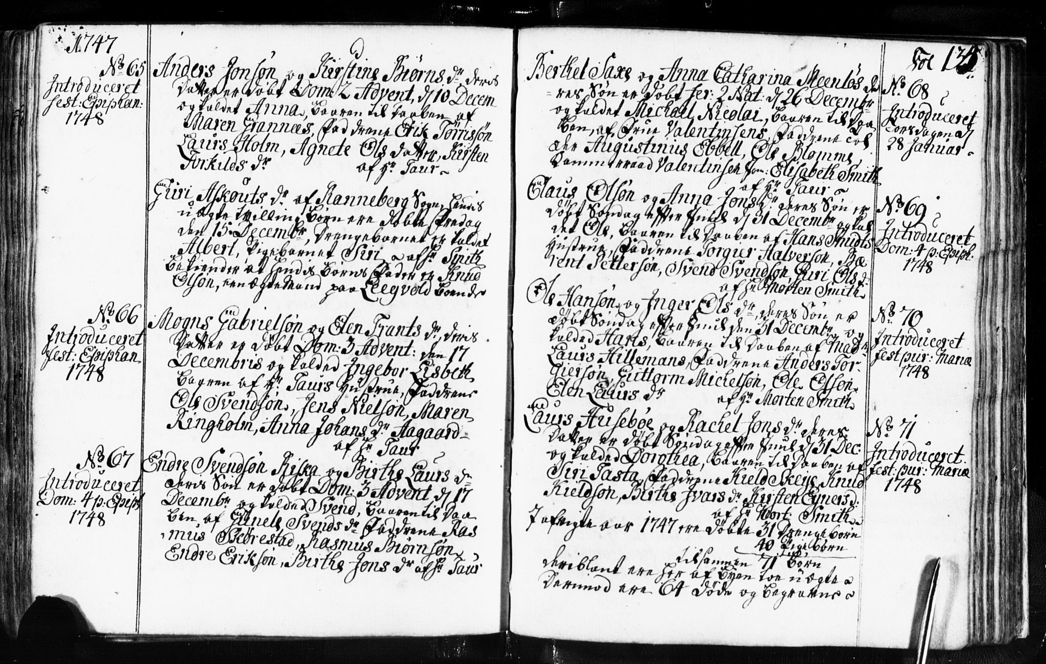 Domkirken sokneprestkontor, SAST/A-101812/001/30/30BB/L0003: Parish register (copy) no. B 3, 1733-1751, p. 135