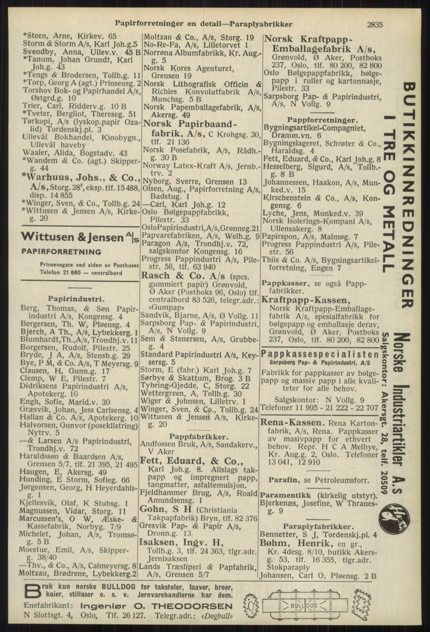 Kristiania/Oslo adressebok, PUBL/-, 1939, p. 2835