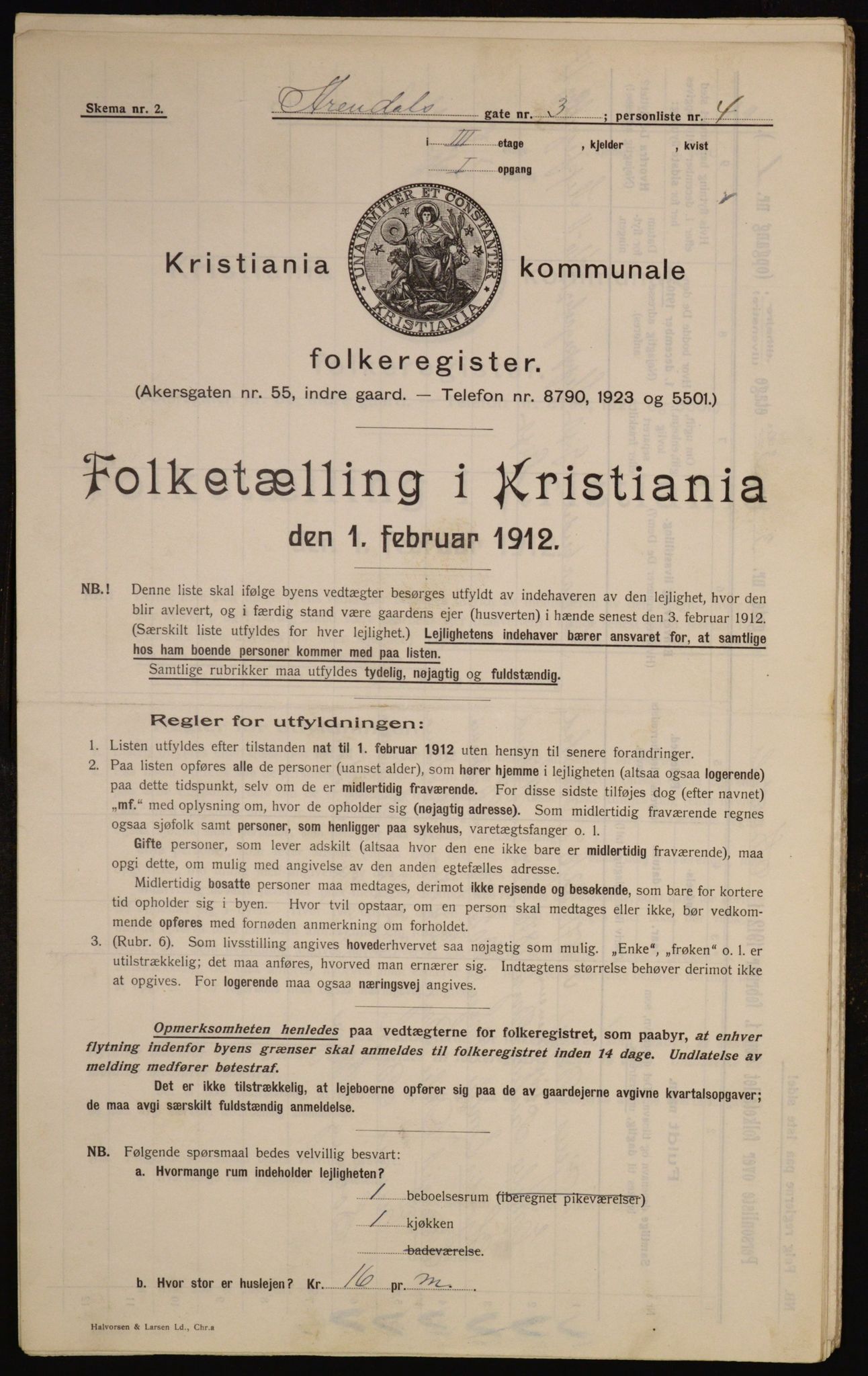 OBA, Municipal Census 1912 for Kristiania, 1912, p. 1899