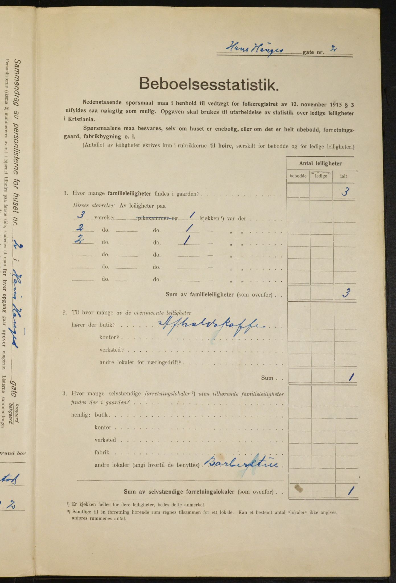 OBA, Municipal Census 1916 for Kristiania, 1916, p. 35320