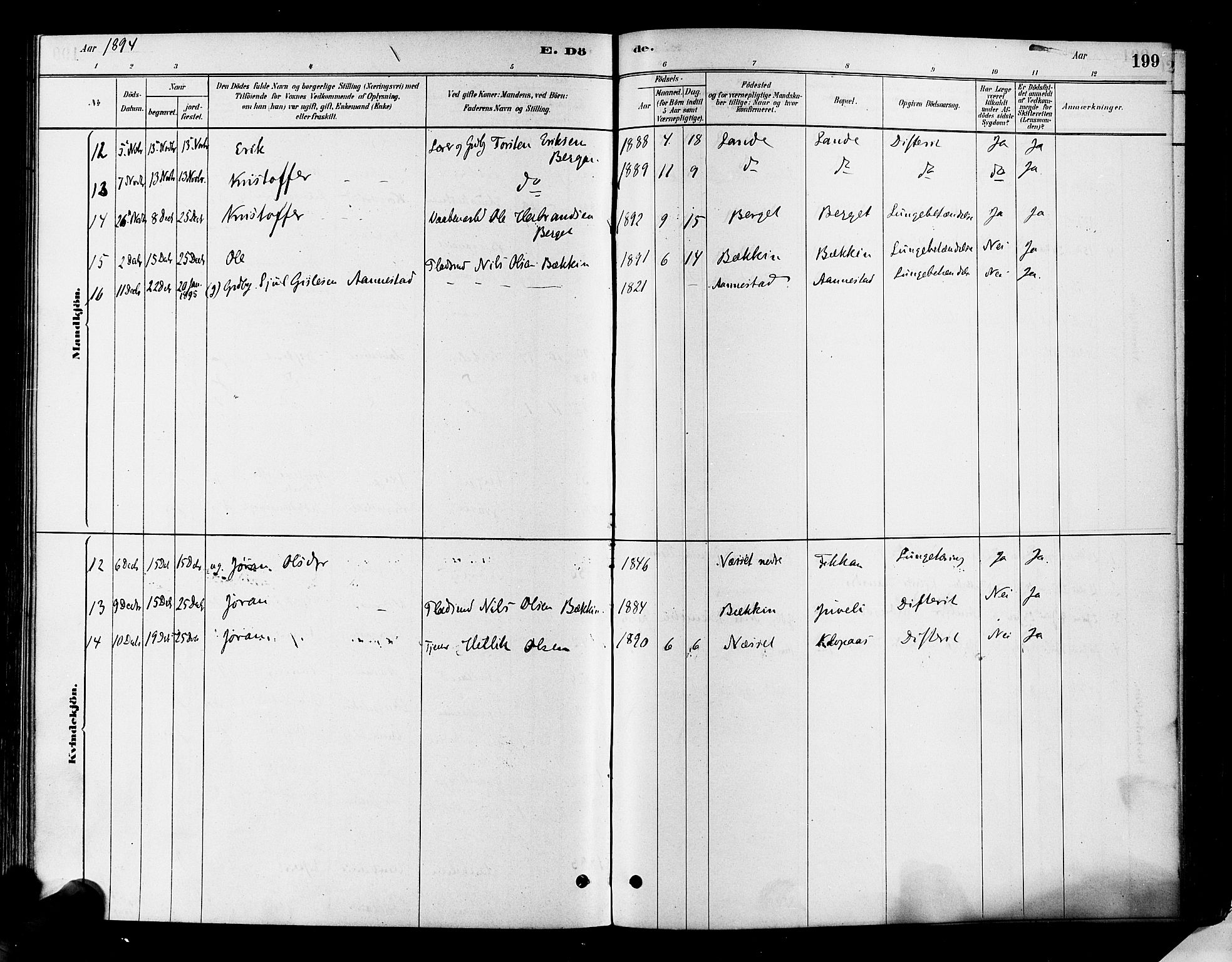 Flesberg kirkebøker, SAKO/A-18/F/Fa/L0008: Parish register (official) no. I 8, 1879-1899, p. 199