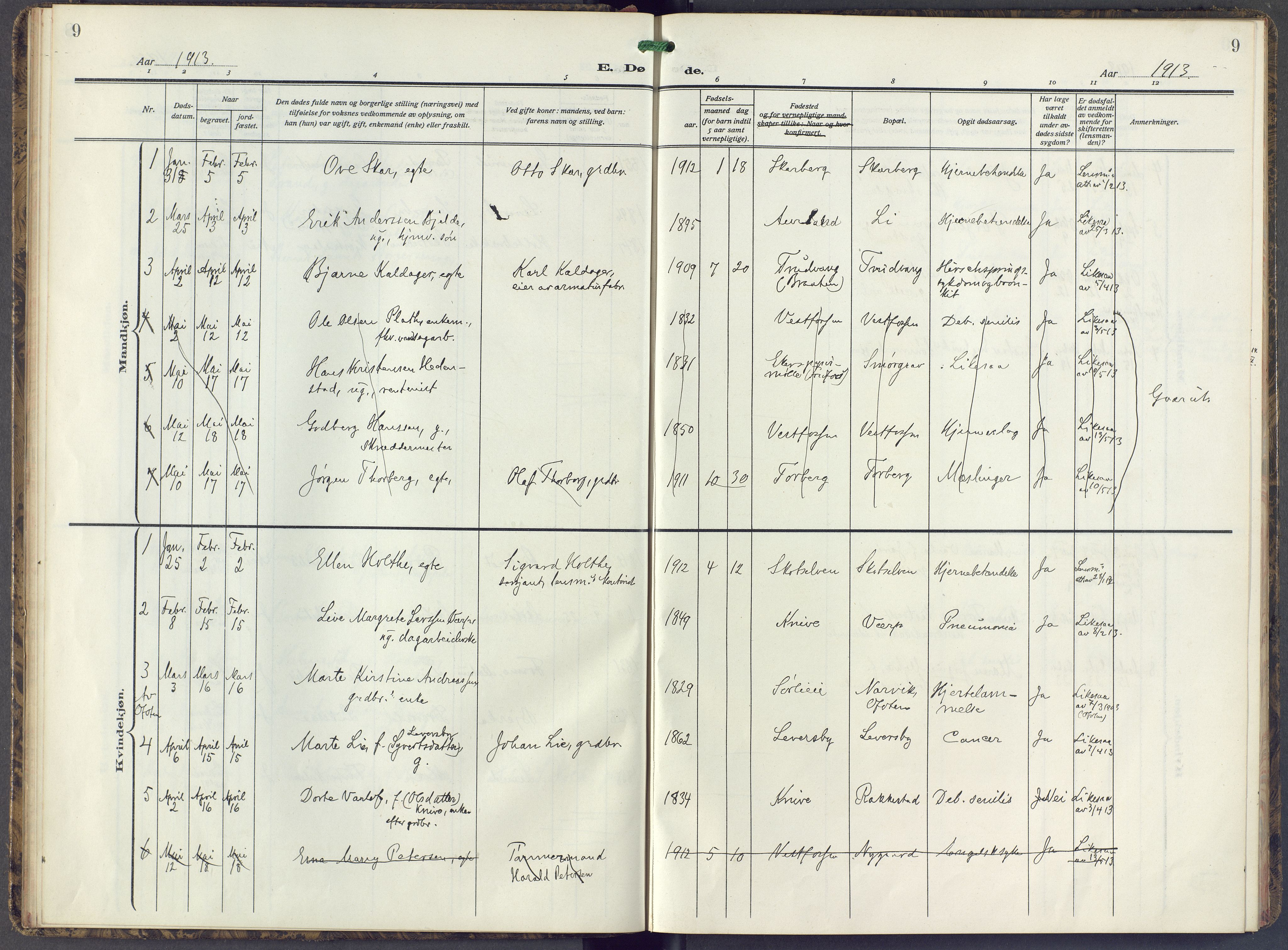 Eiker kirkebøker, SAKO/A-4/F/Fc/L0005: Parish register (official) no. III 5, 1909-1916, p. 9