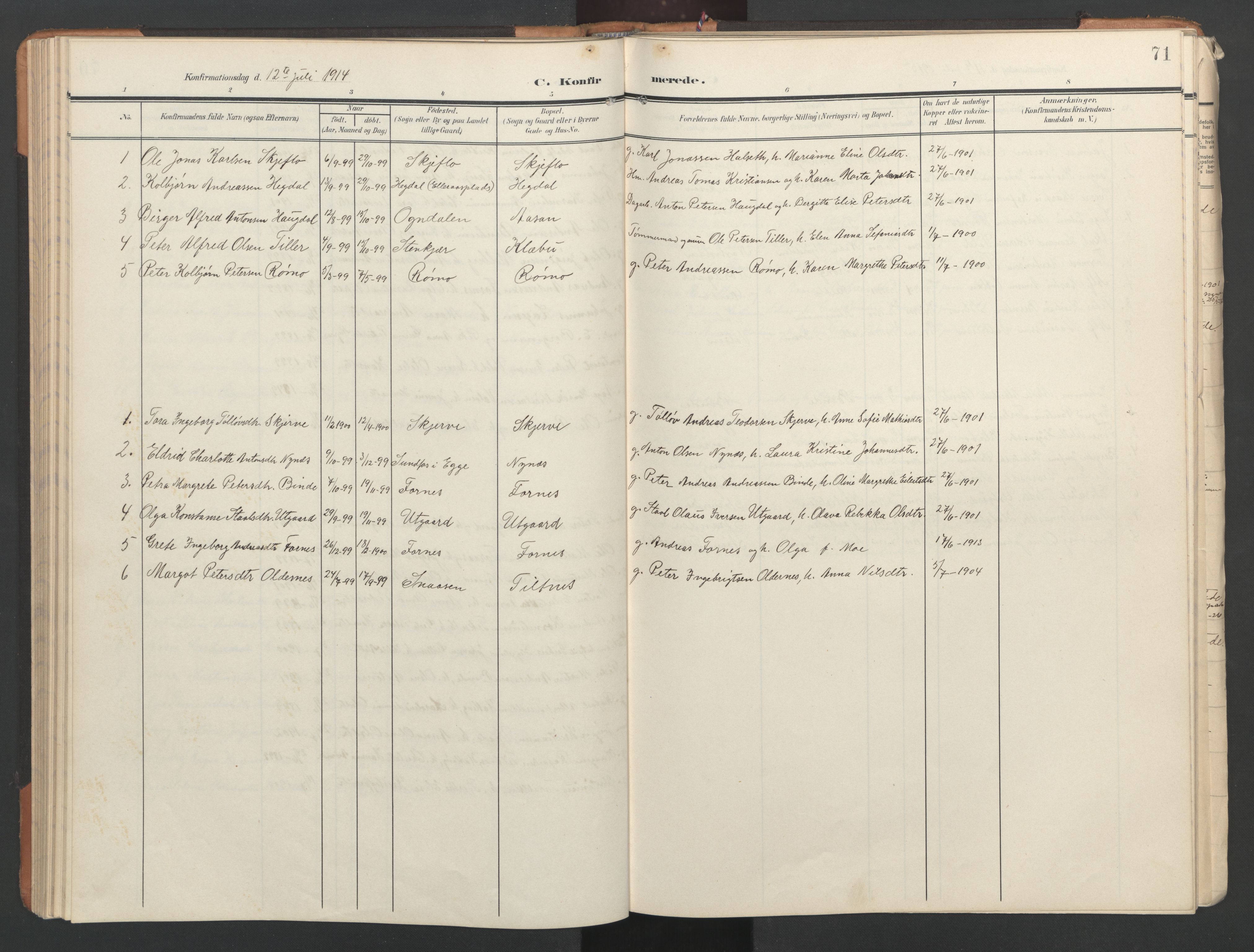 Ministerialprotokoller, klokkerbøker og fødselsregistre - Nord-Trøndelag, SAT/A-1458/746/L0455: Parish register (copy) no. 746C01, 1908-1933, p. 71