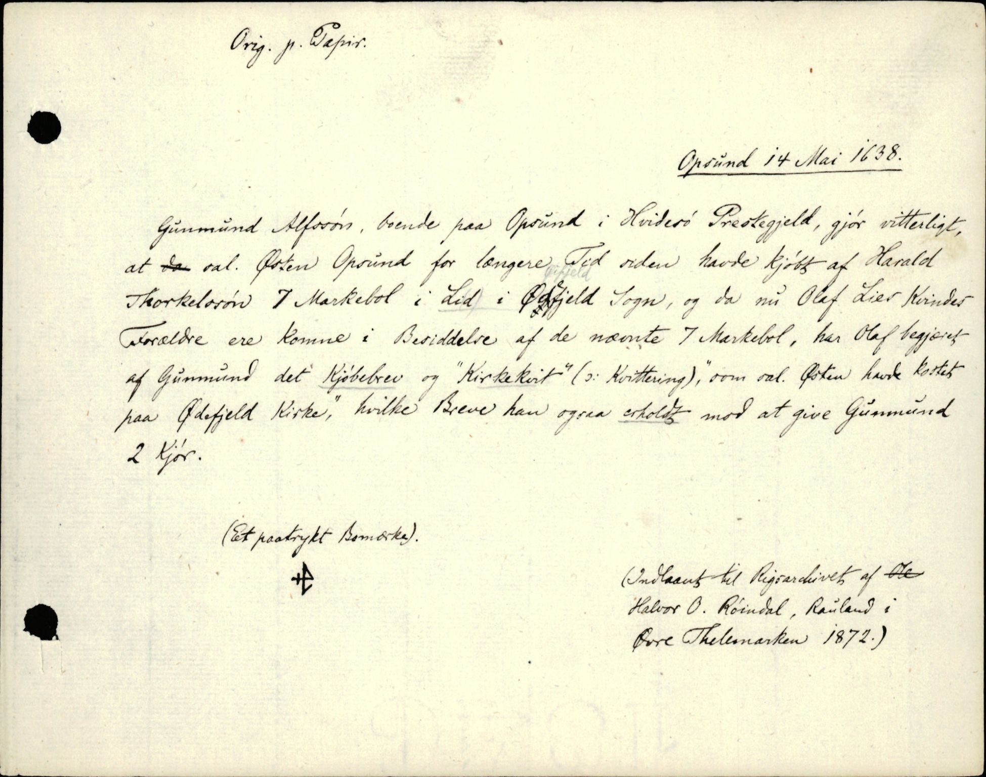 Riksarkivets diplomsamling, AV/RA-EA-5965/F35/F35d/L0003: Innlånte diplomer, seddelregister, 1621-1642, p. 619