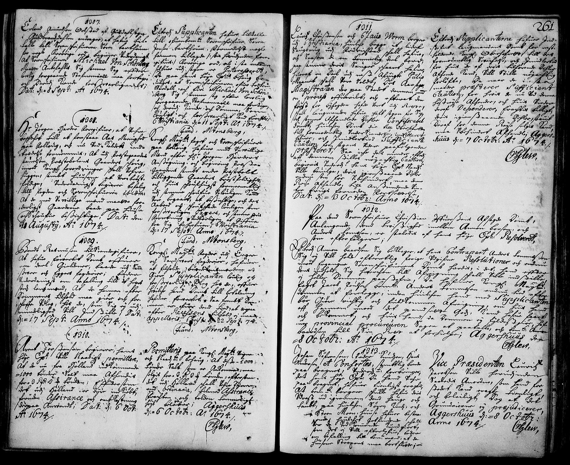 Stattholderembetet 1572-1771, AV/RA-EA-2870/Ad/L0003: Supplikasjons- og resolusjonsprotokoll, 1671-1682, p. 260b-261a