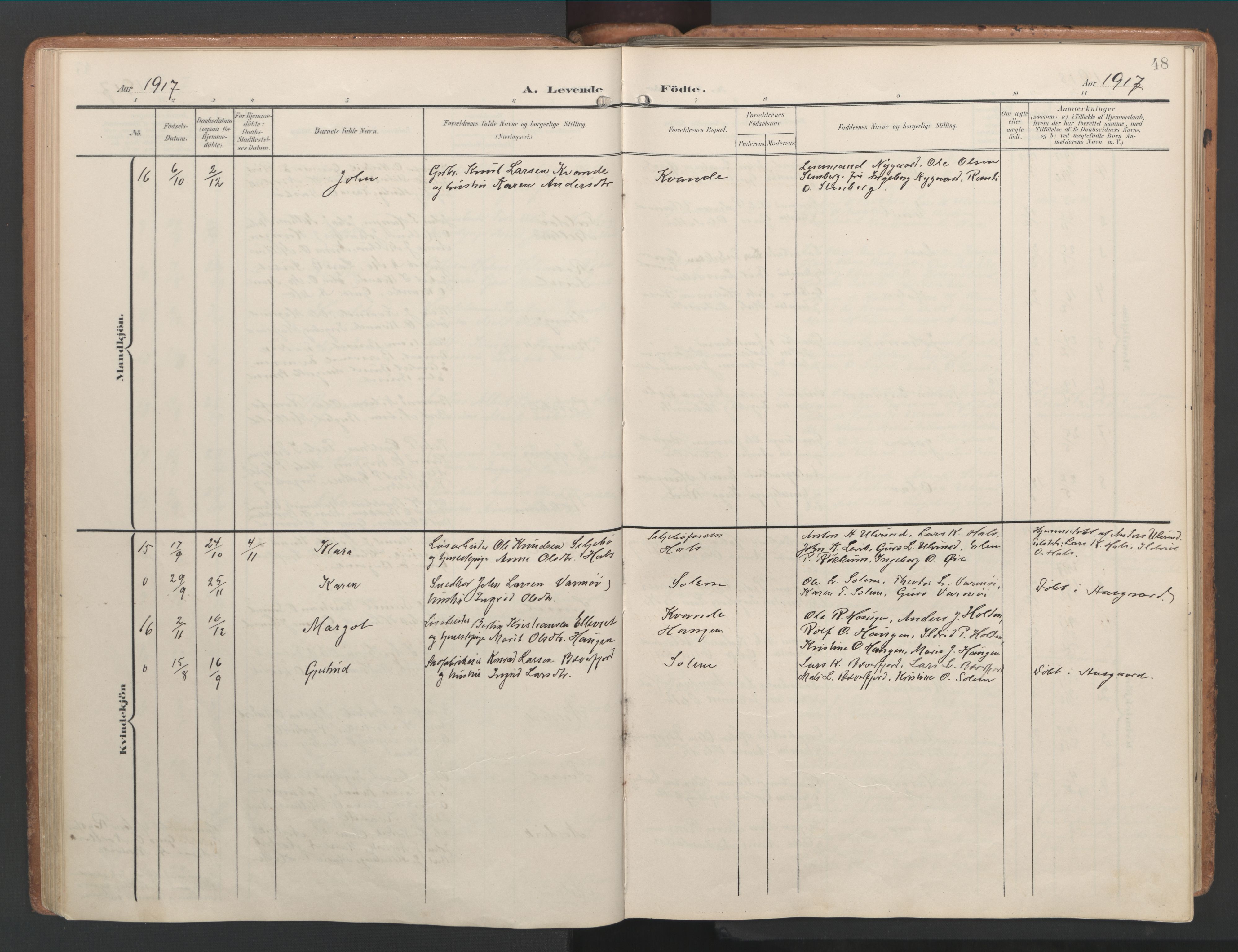 Ministerialprotokoller, klokkerbøker og fødselsregistre - Møre og Romsdal, AV/SAT-A-1454/592/L1030: Parish register (official) no. 592A08, 1901-1925, p. 48