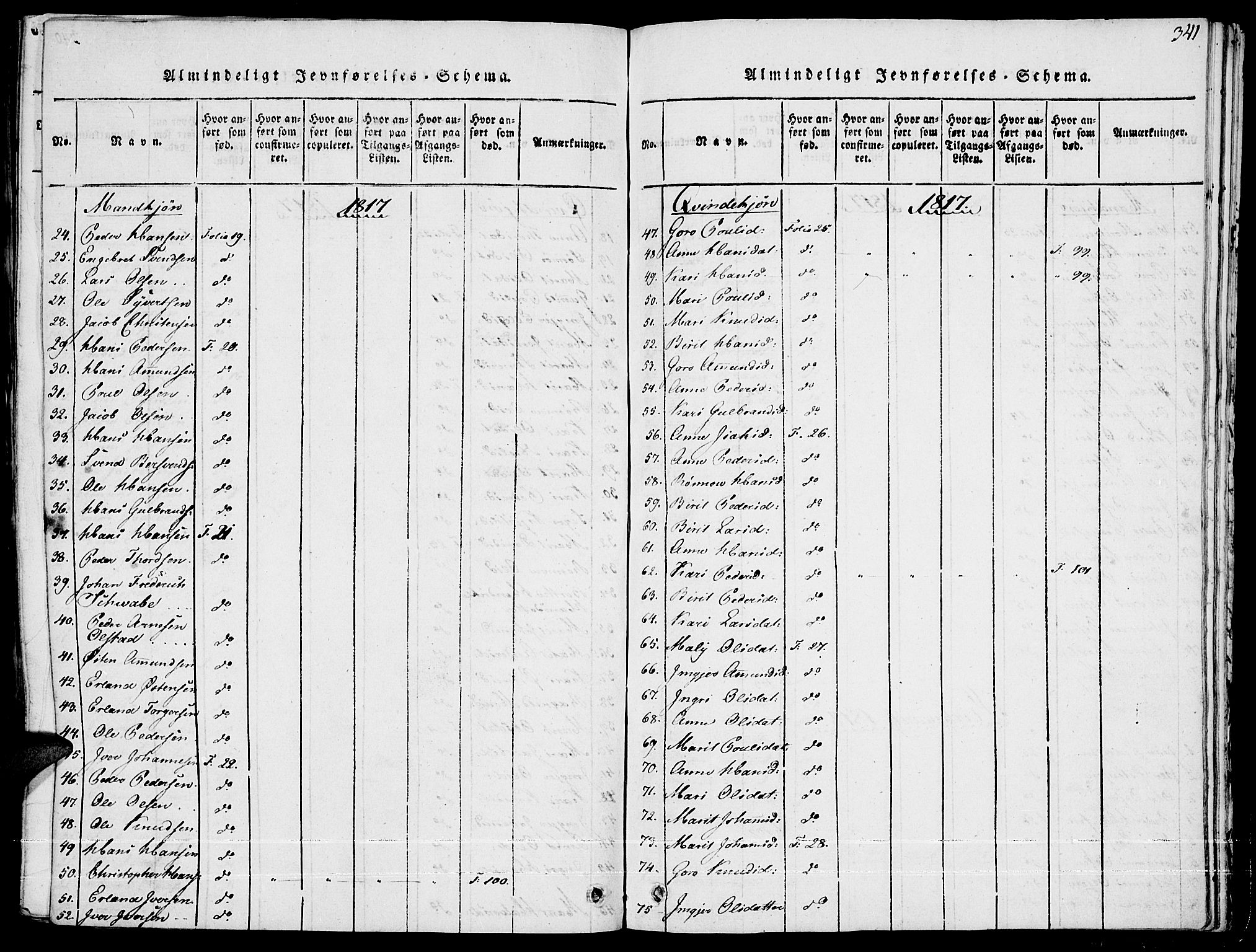 Fron prestekontor, AV/SAH-PREST-078/H/Ha/Haa/L0002: Parish register (official) no. 2, 1816-1827, p. 341