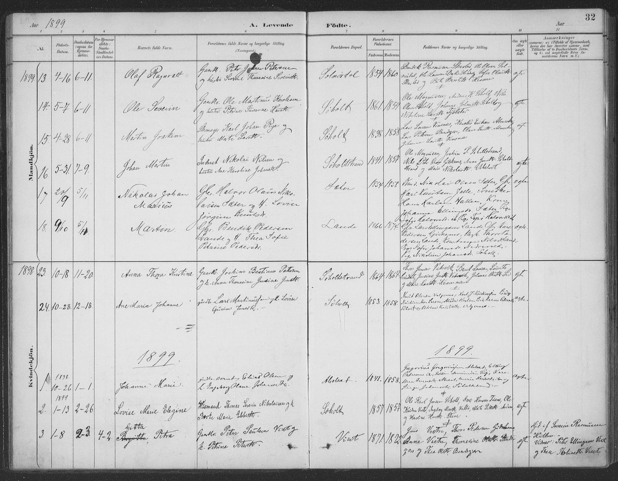 Ministerialprotokoller, klokkerbøker og fødselsregistre - Møre og Romsdal, AV/SAT-A-1454/522/L0316: Parish register (official) no. 522A11, 1890-1911, p. 32