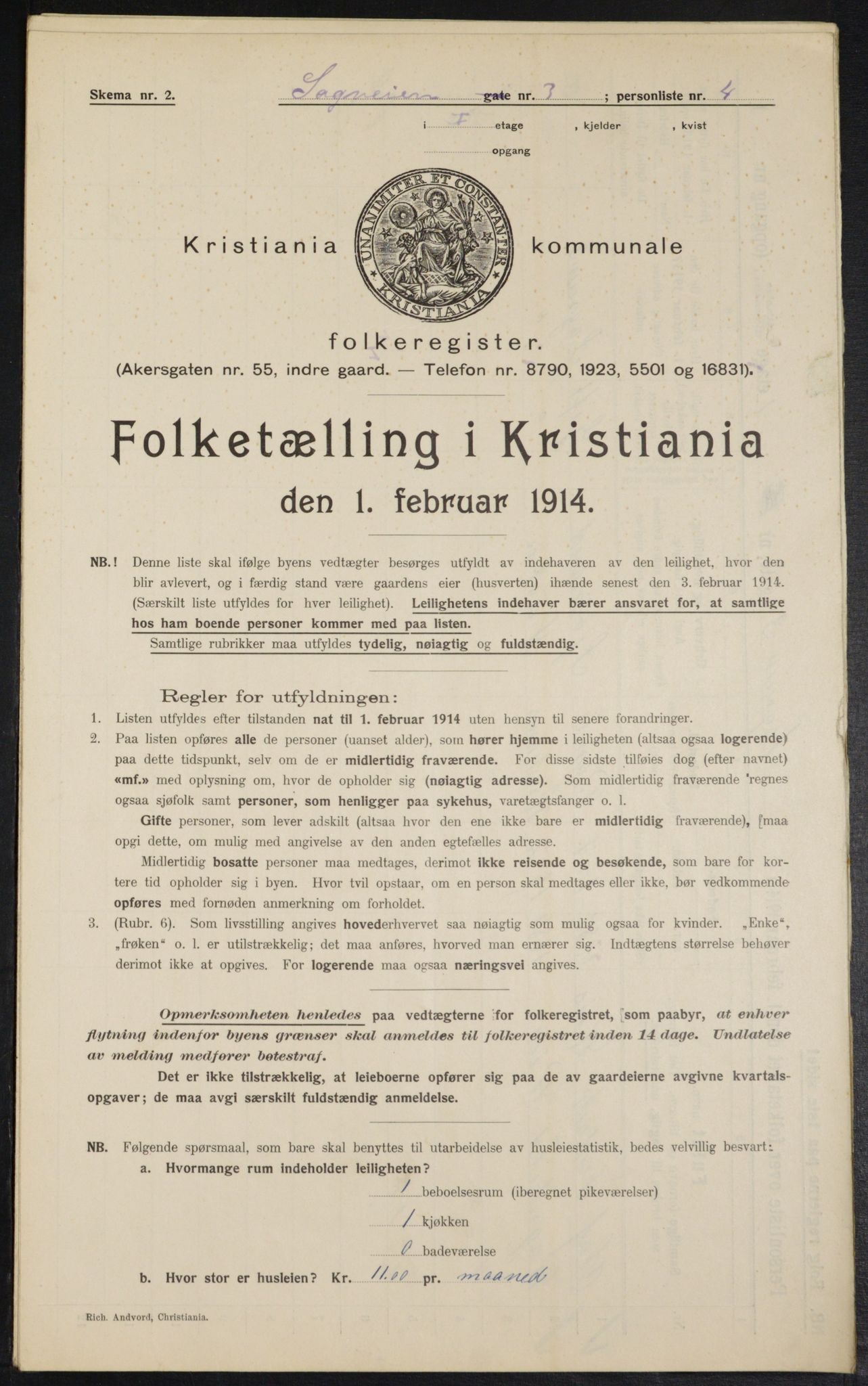 OBA, Municipal Census 1914 for Kristiania, 1914, p. 86280