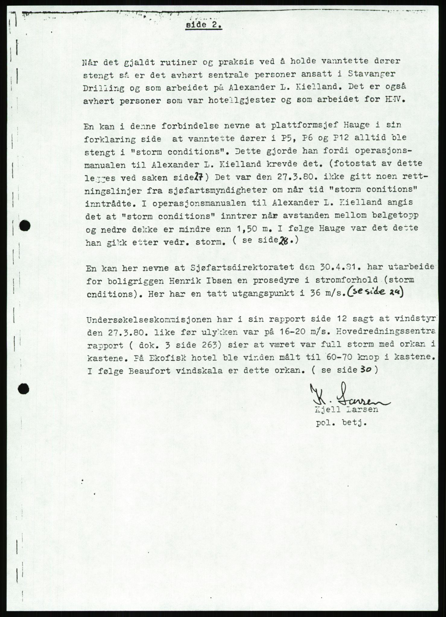 Pa 1503 - Stavanger Drilling AS, AV/SAST-A-101906/Da/L0001: Alexander L. Kielland - Begrensningssak Stavanger byrett, 1986, p. 291