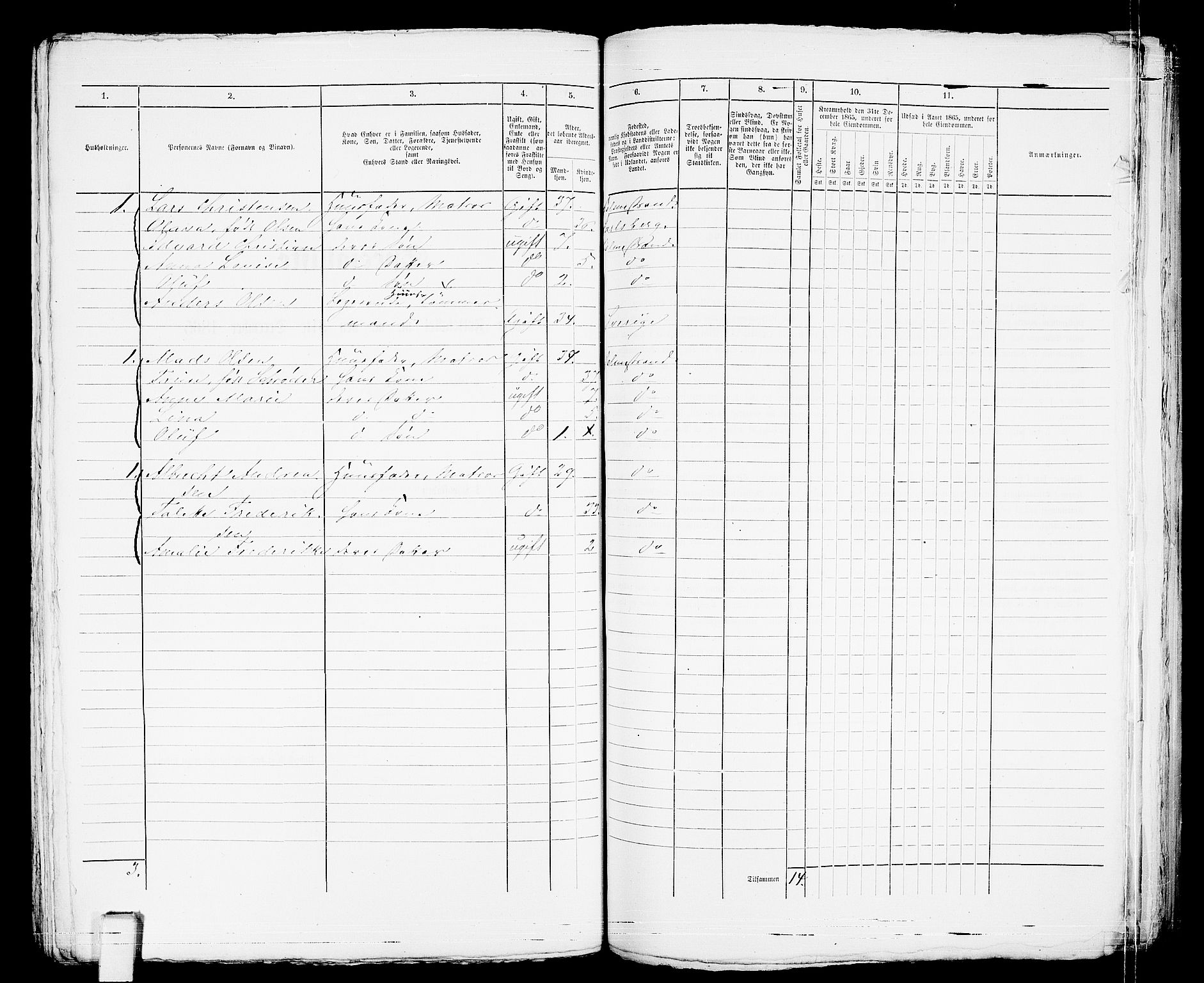 RA, 1865 census for Botne/Holmestrand, 1865, p. 291