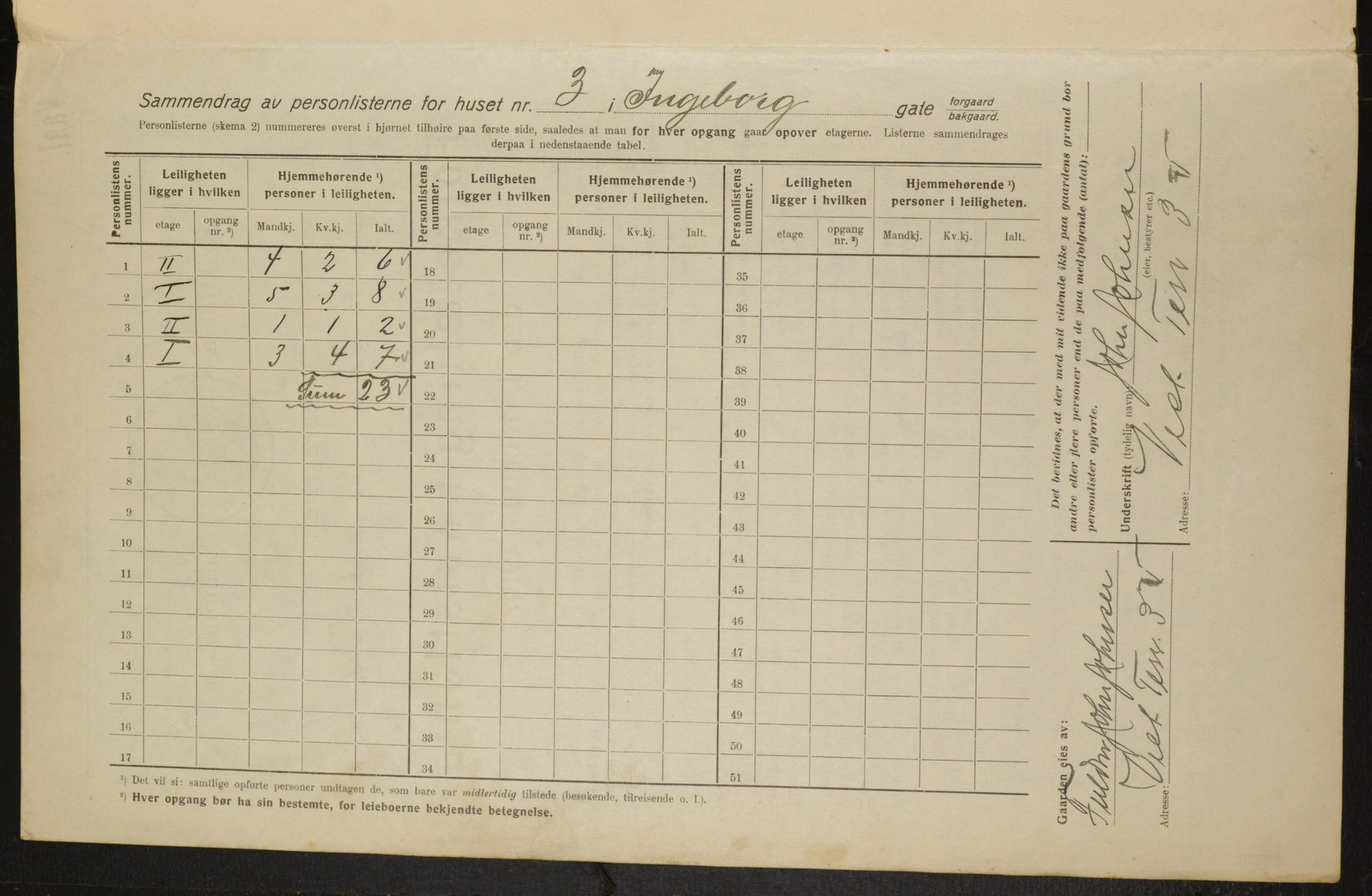 OBA, Municipal Census 1916 for Kristiania, 1916, p. 44675