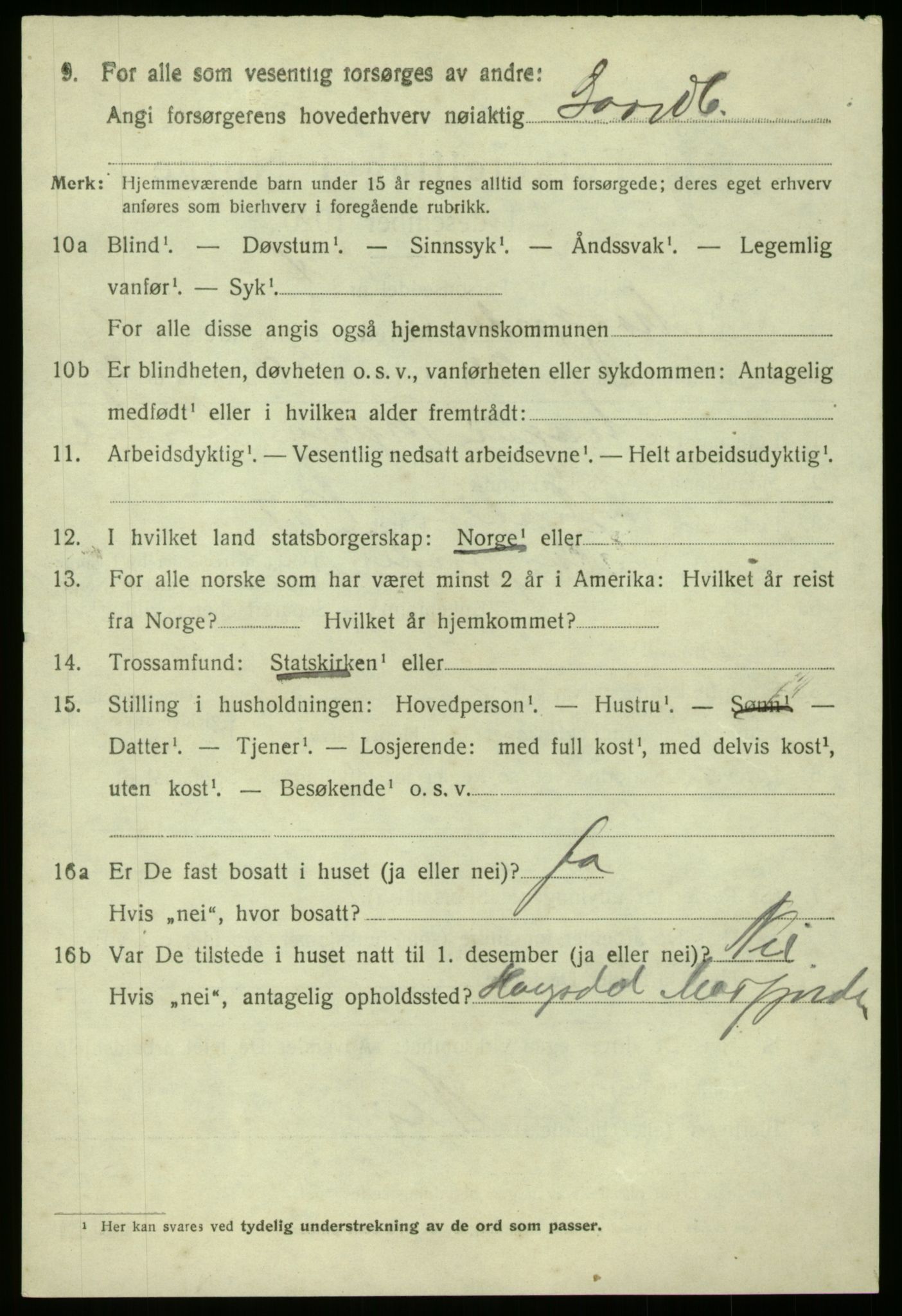 SAB, 1920 census for Masfjorden, 1920, p. 5096