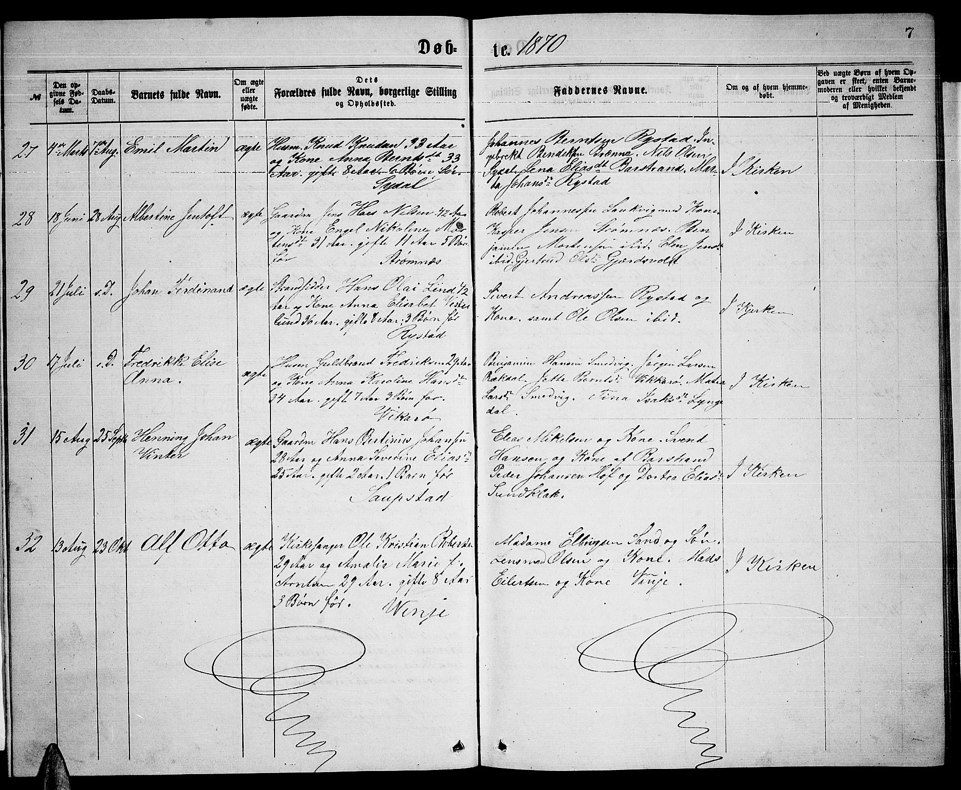 Ministerialprotokoller, klokkerbøker og fødselsregistre - Nordland, SAT/A-1459/876/L1103: Parish register (copy) no. 876C02, 1870-1886, p. 7