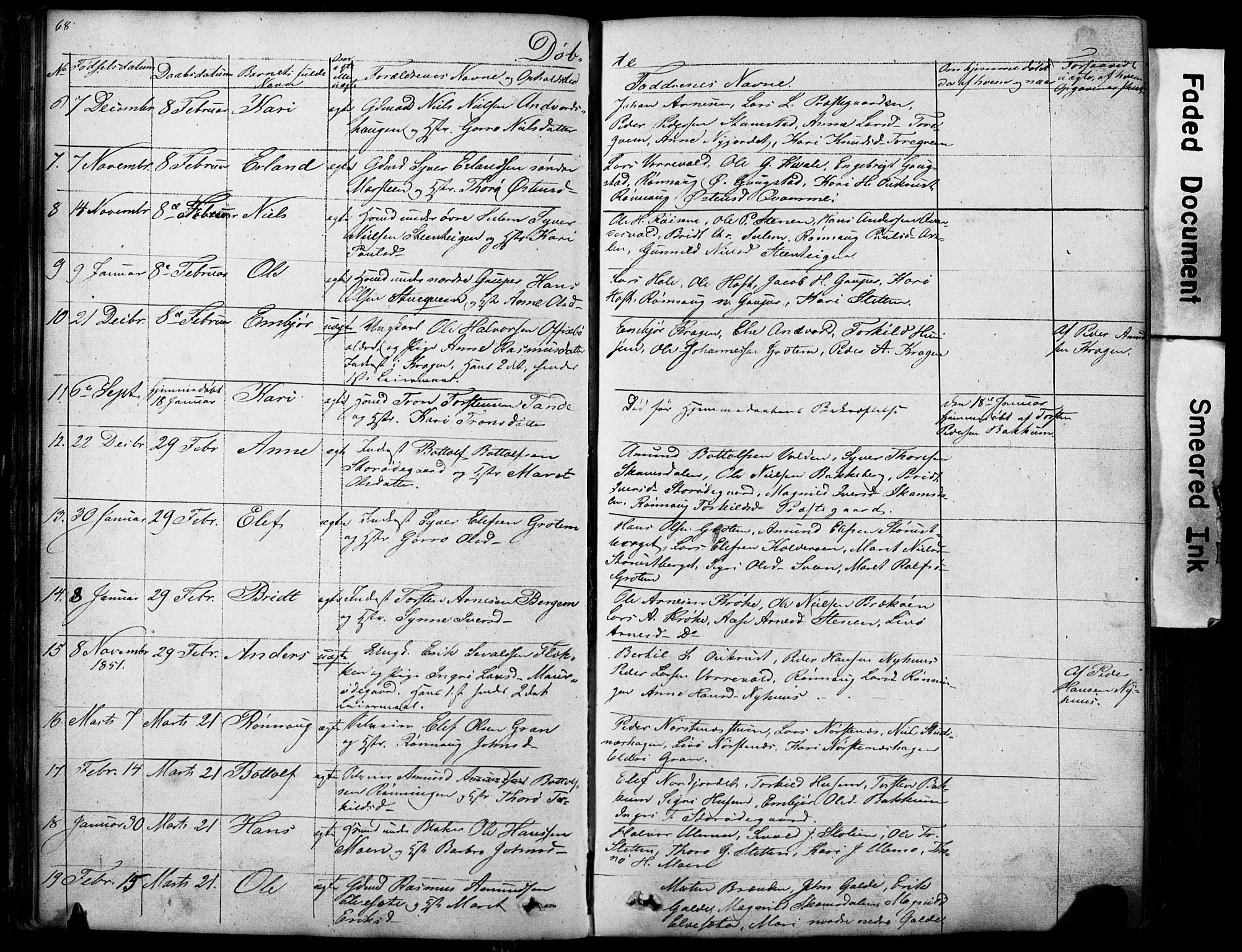 Lom prestekontor, SAH/PREST-070/L/L0012: Parish register (copy) no. 12, 1845-1873, p. 68-69