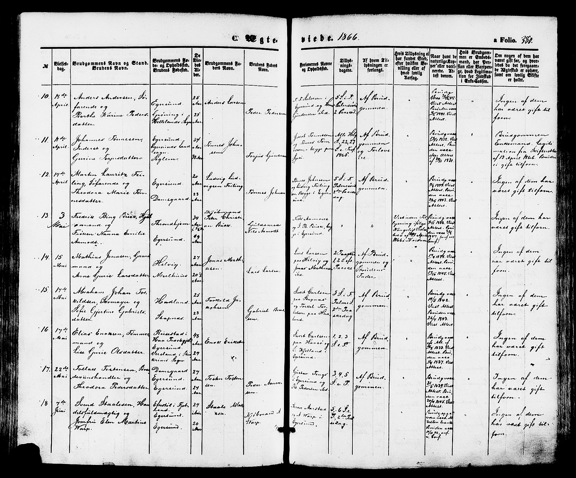 Eigersund sokneprestkontor, SAST/A-101807/S08/L0014: Parish register (official) no. A 13, 1866-1878, p. 380