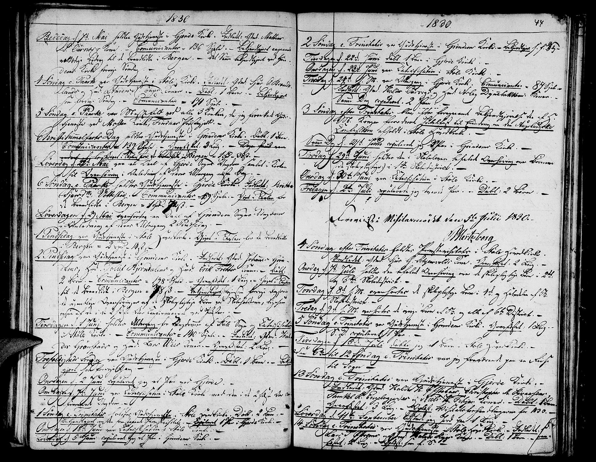 Etne sokneprestembete, AV/SAB-A-75001/H/Haa: Parish register (official) no. A 5, 1808-1817, p. 44