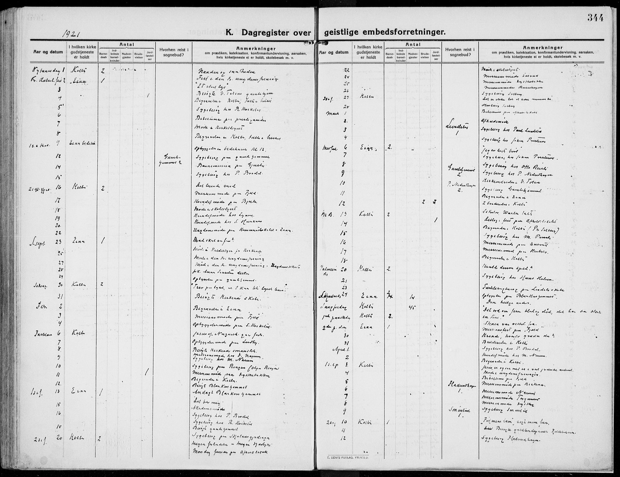 Kolbu prestekontor, SAH/PREST-110/H/Ha/Haa/L0002: Parish register (official) no. 2, 1912-1926, p. 344