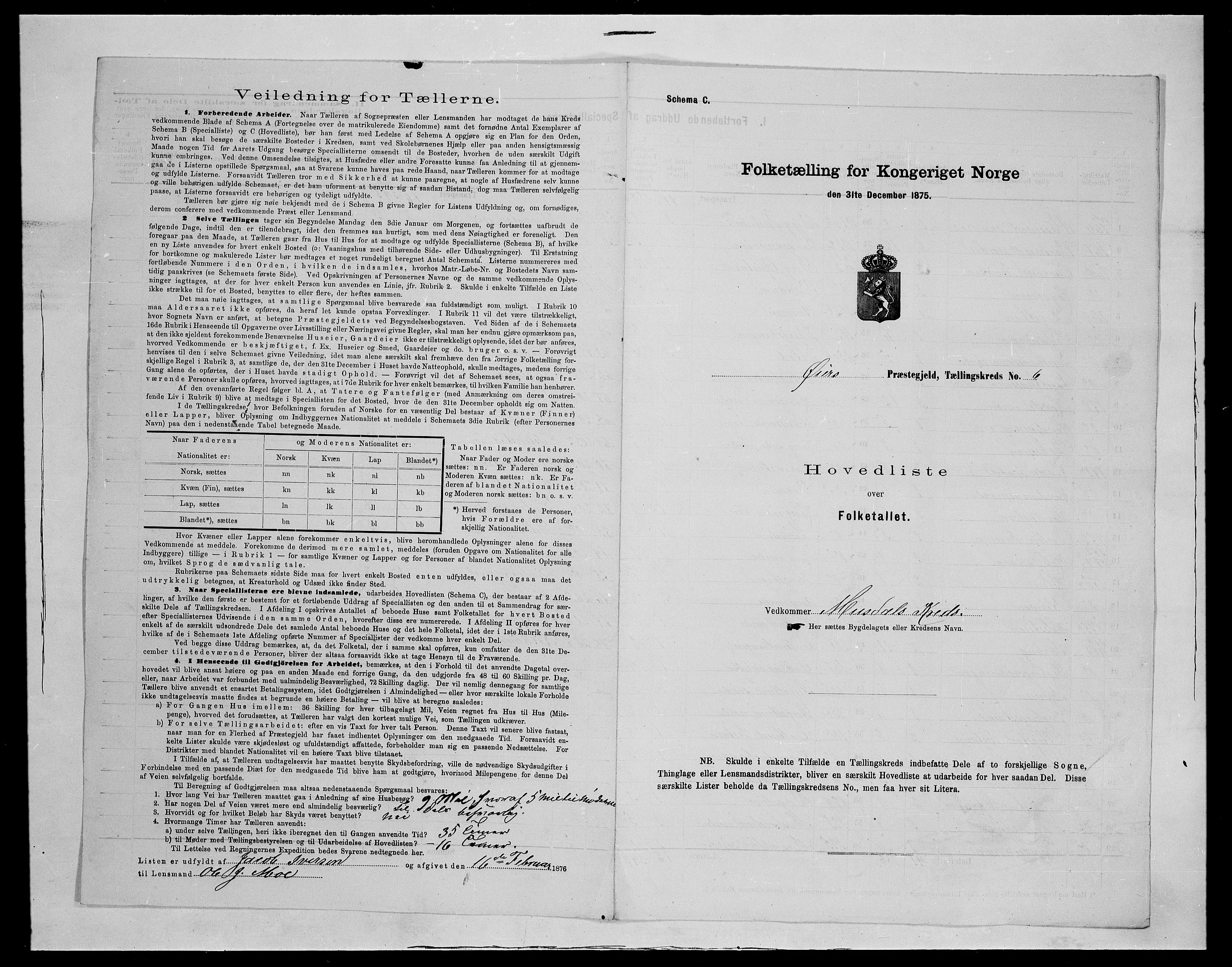 SAH, 1875 census for 0521P Øyer, 1875, p. 41