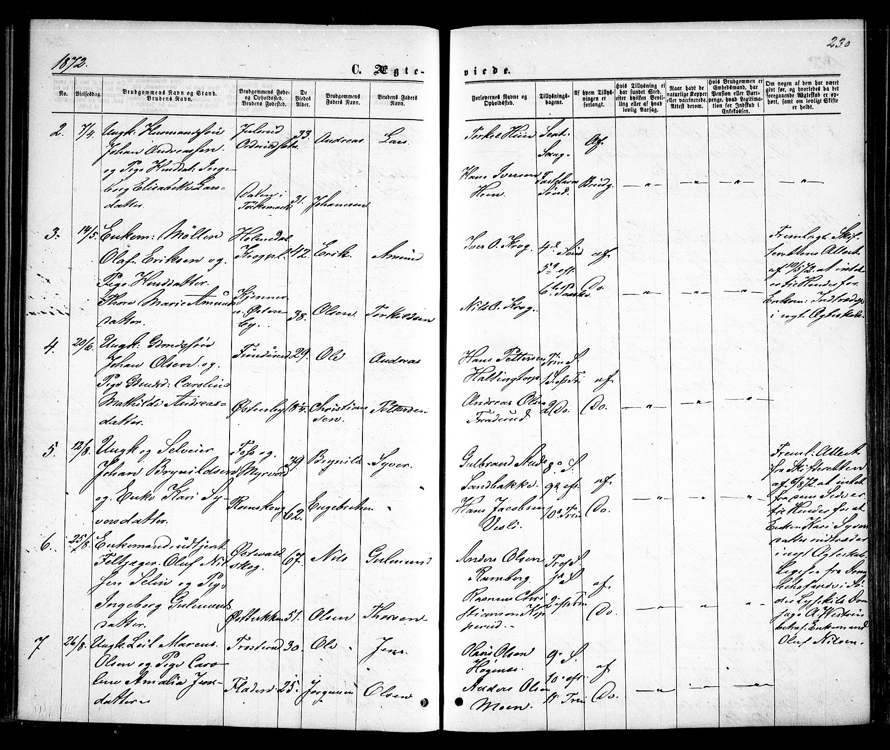 Rødenes prestekontor Kirkebøker, SAO/A-2005/F/Fa/L0008: Parish register (official) no. I 8, 1869-1879, p. 230