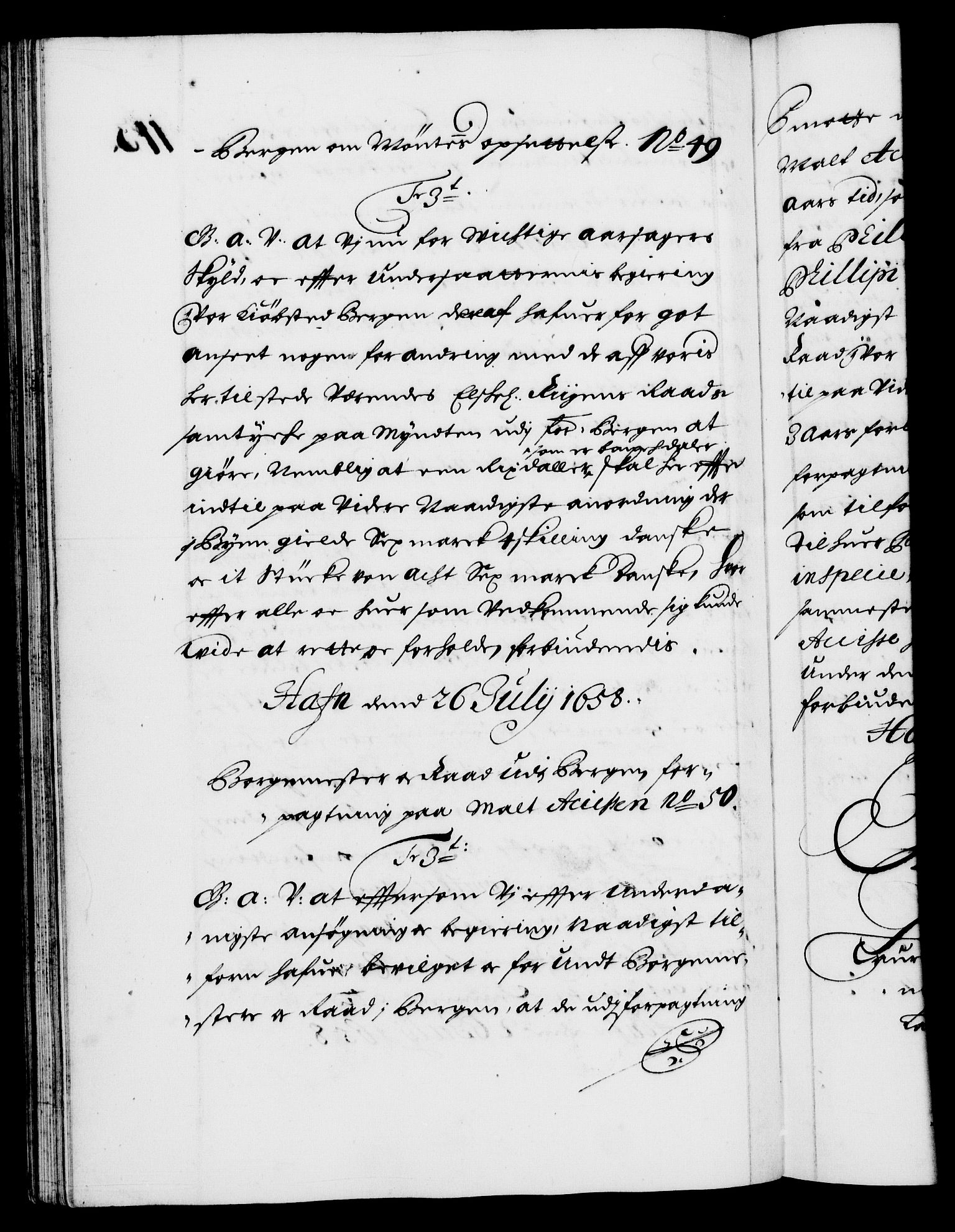 Danske Kanselli 1572-1799, RA/EA-3023/F/Fc/Fca/Fcaa/L0009: Norske registre (mikrofilm), 1657-1660, p. 113b