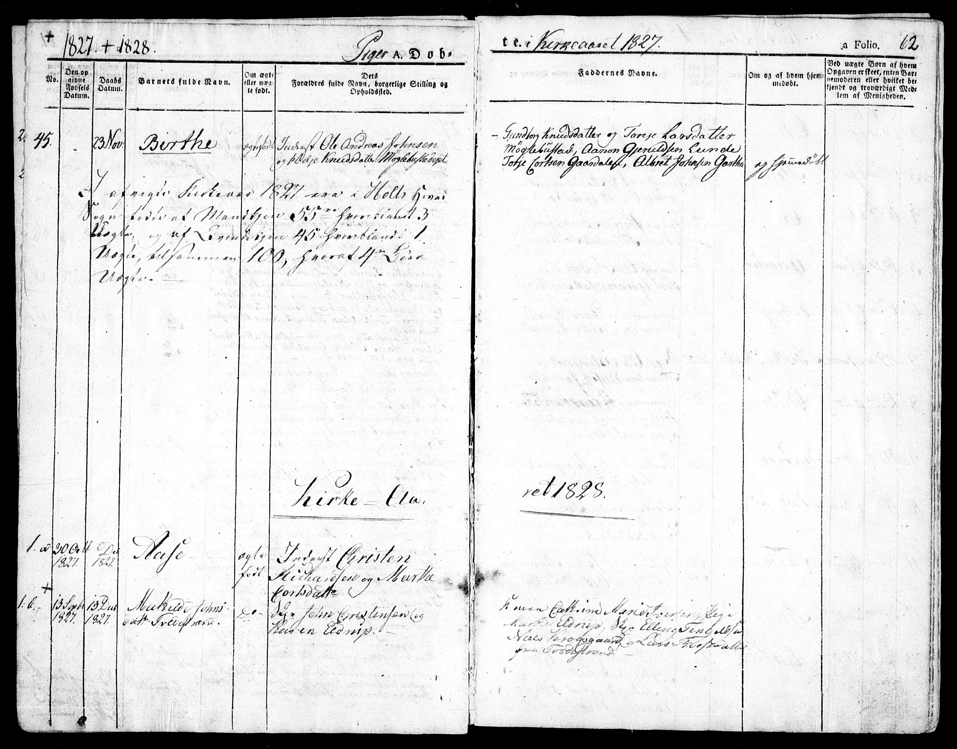 Holt sokneprestkontor, AV/SAK-1111-0021/F/Fa/L0006: Parish register (official) no. A 6, 1820-1835, p. 62