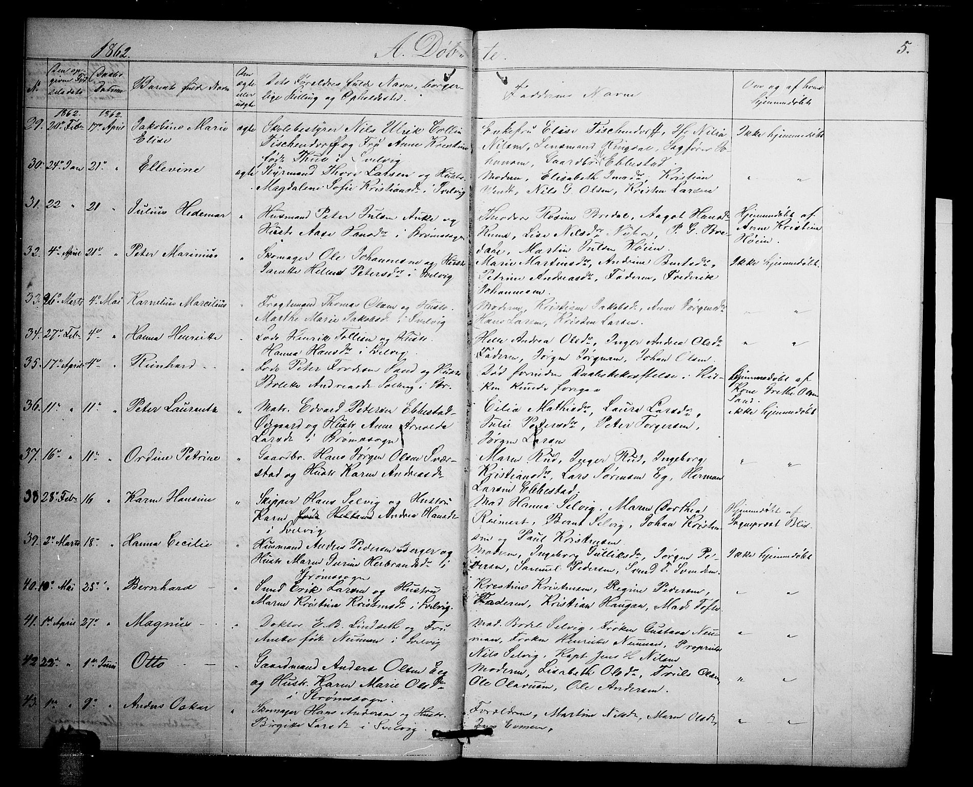 Strømm kirkebøker, AV/SAKO-A-322/G/Ga/L0001: Parish register (copy) no. I 1, 1861-1885, p. 5