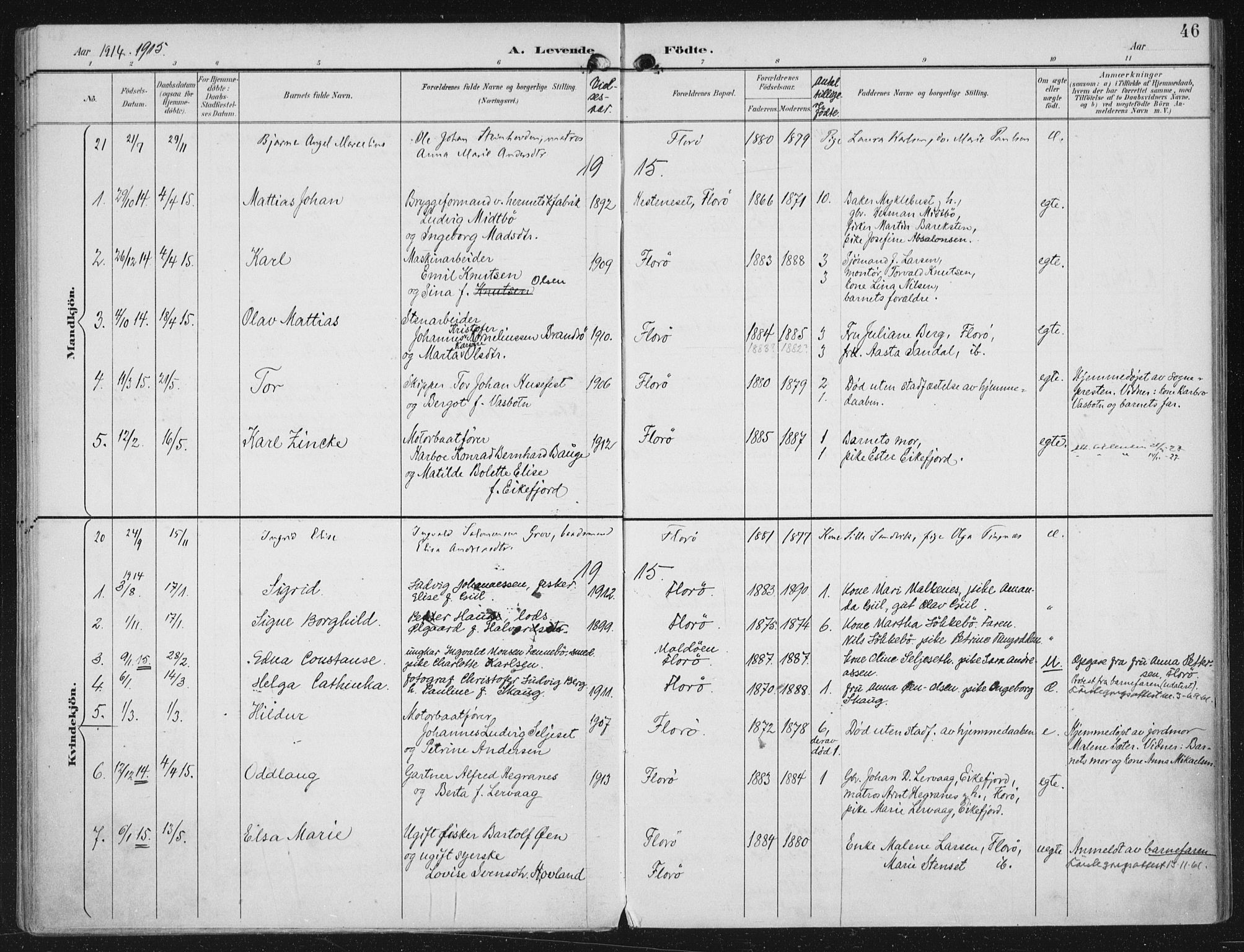Kinn sokneprestembete, SAB/A-80801/H/Haa/Haac/L0002: Parish register (official) no. C 2, 1895-1916, p. 46