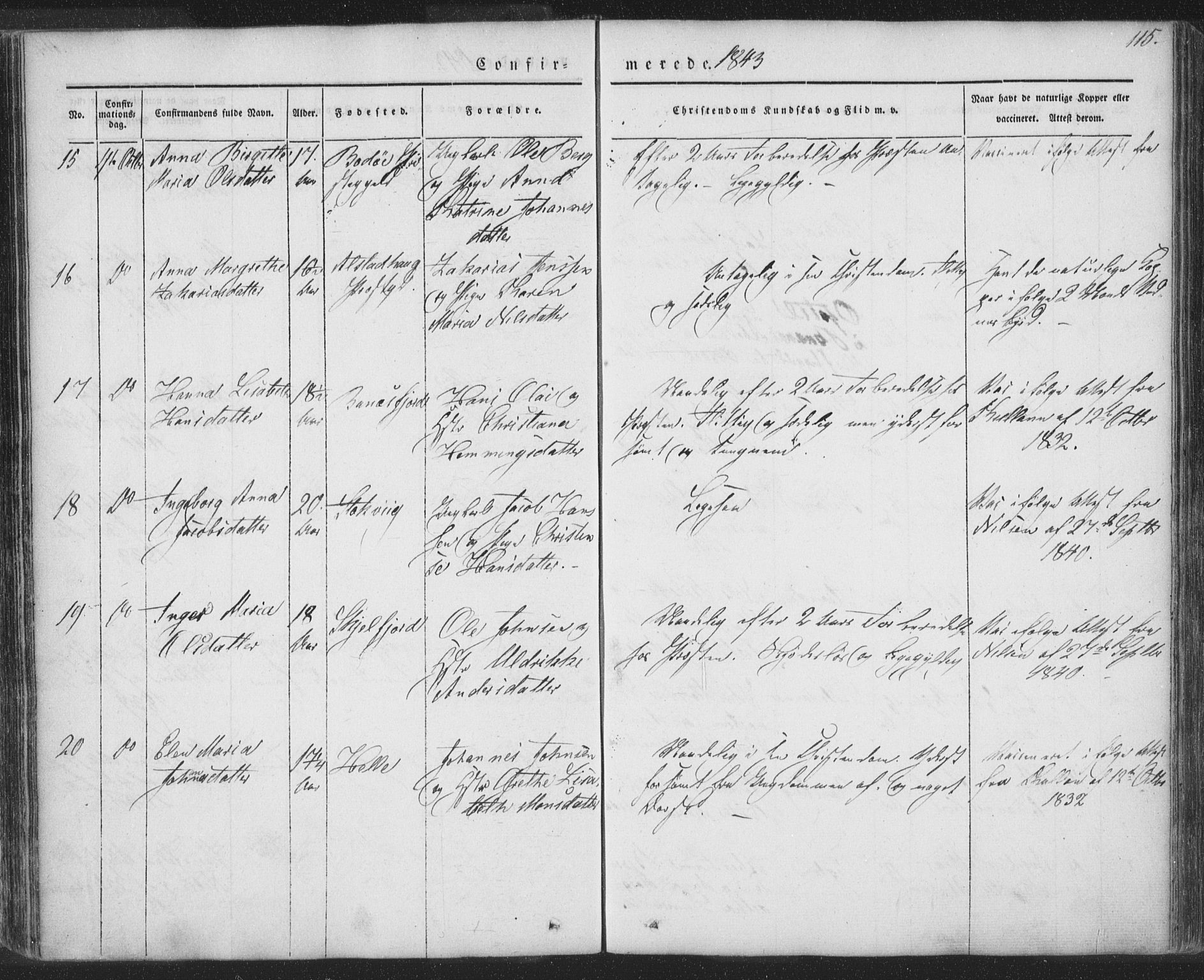 Ministerialprotokoller, klokkerbøker og fødselsregistre - Nordland, AV/SAT-A-1459/885/L1202: Parish register (official) no. 885A03, 1838-1859, p. 115