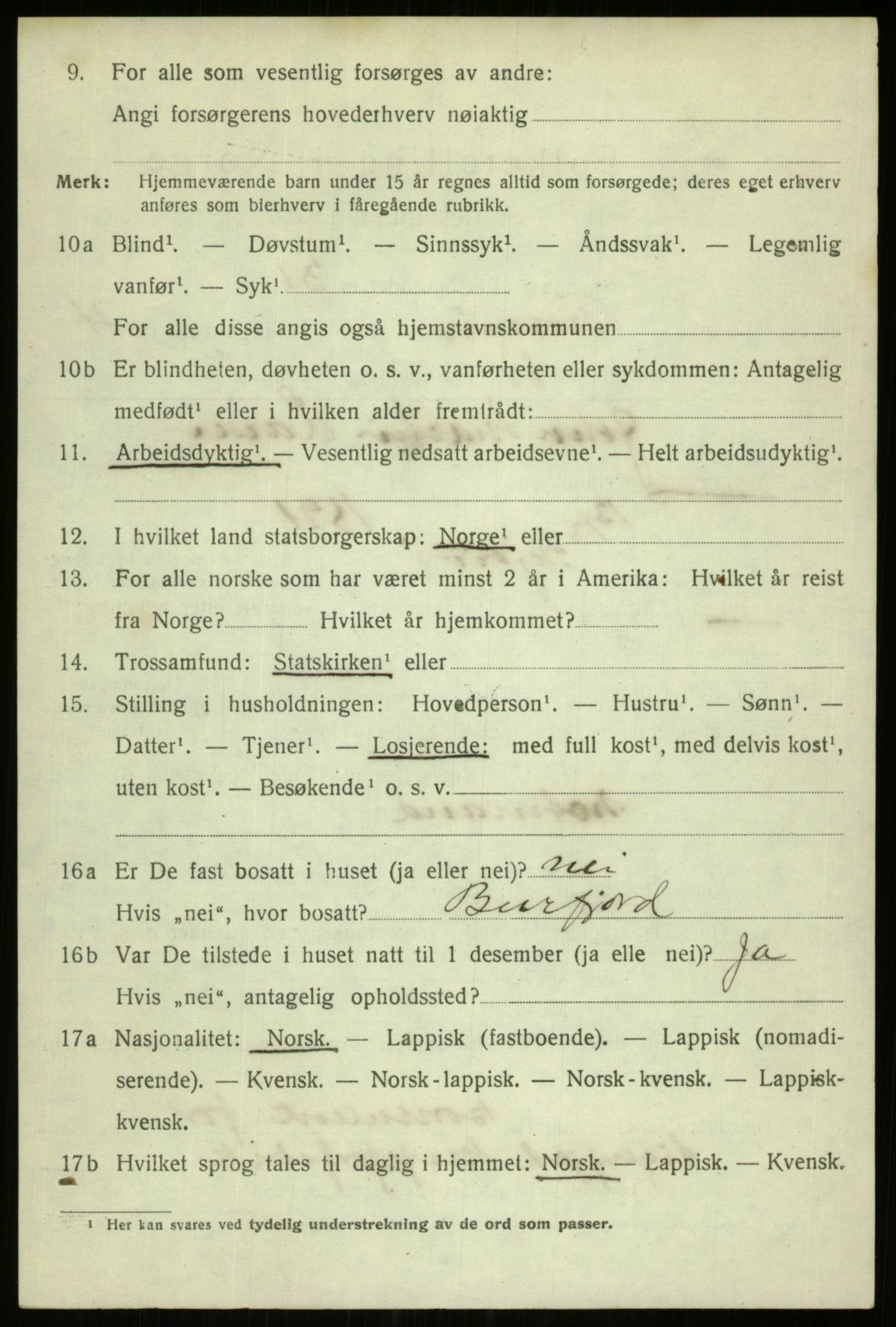 SATØ, 1920 census for Tromsø, 1920, p. 13185