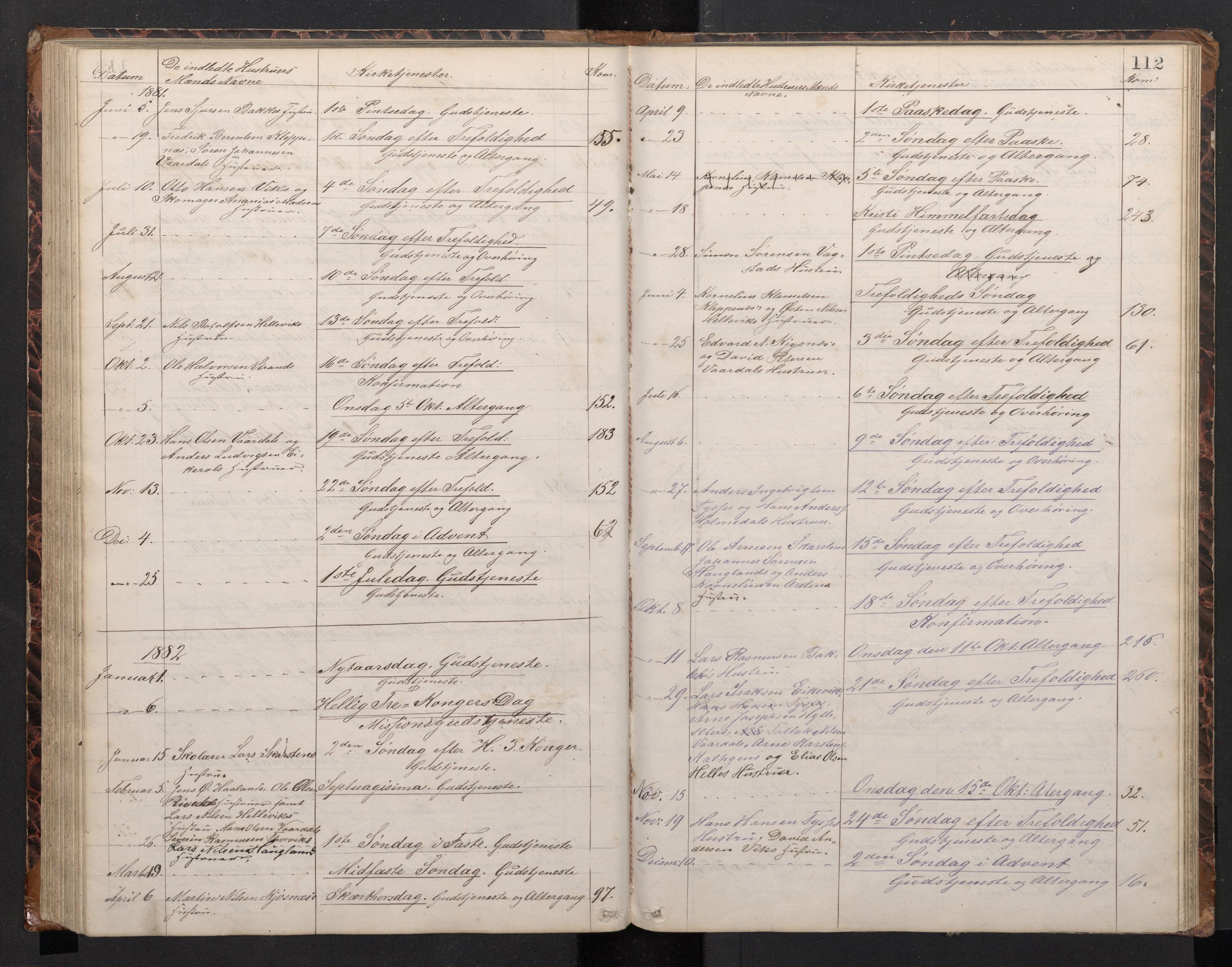 Fjaler sokneprestembete, AV/SAB-A-79801/H/Hab/Habb/L0001: Parish register (copy) no. B 1, 1865-1894, p. 111b-112a