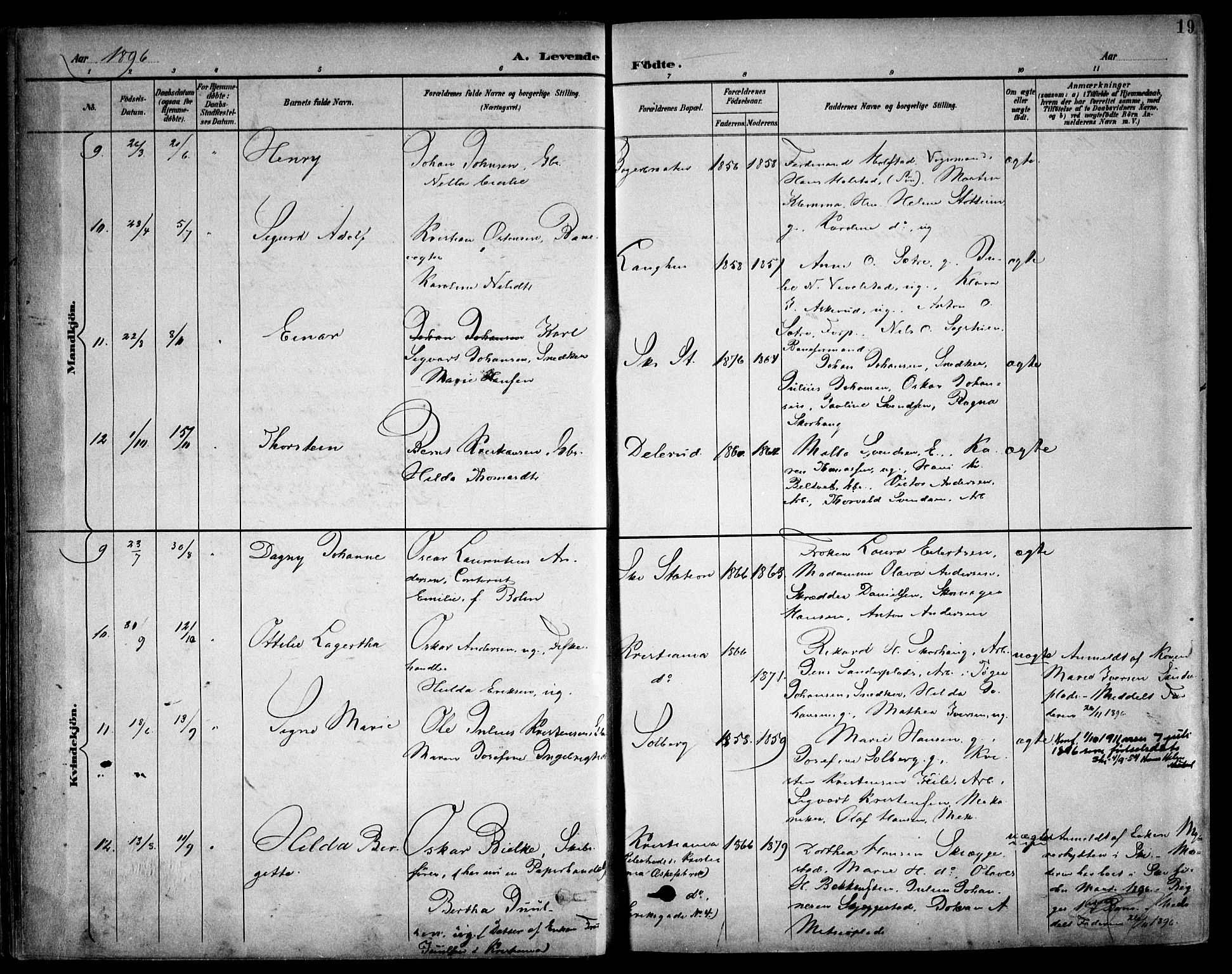 Kråkstad prestekontor Kirkebøker, SAO/A-10125a/F/Fb/L0002: Parish register (official) no. II 2, 1893-1917, p. 19