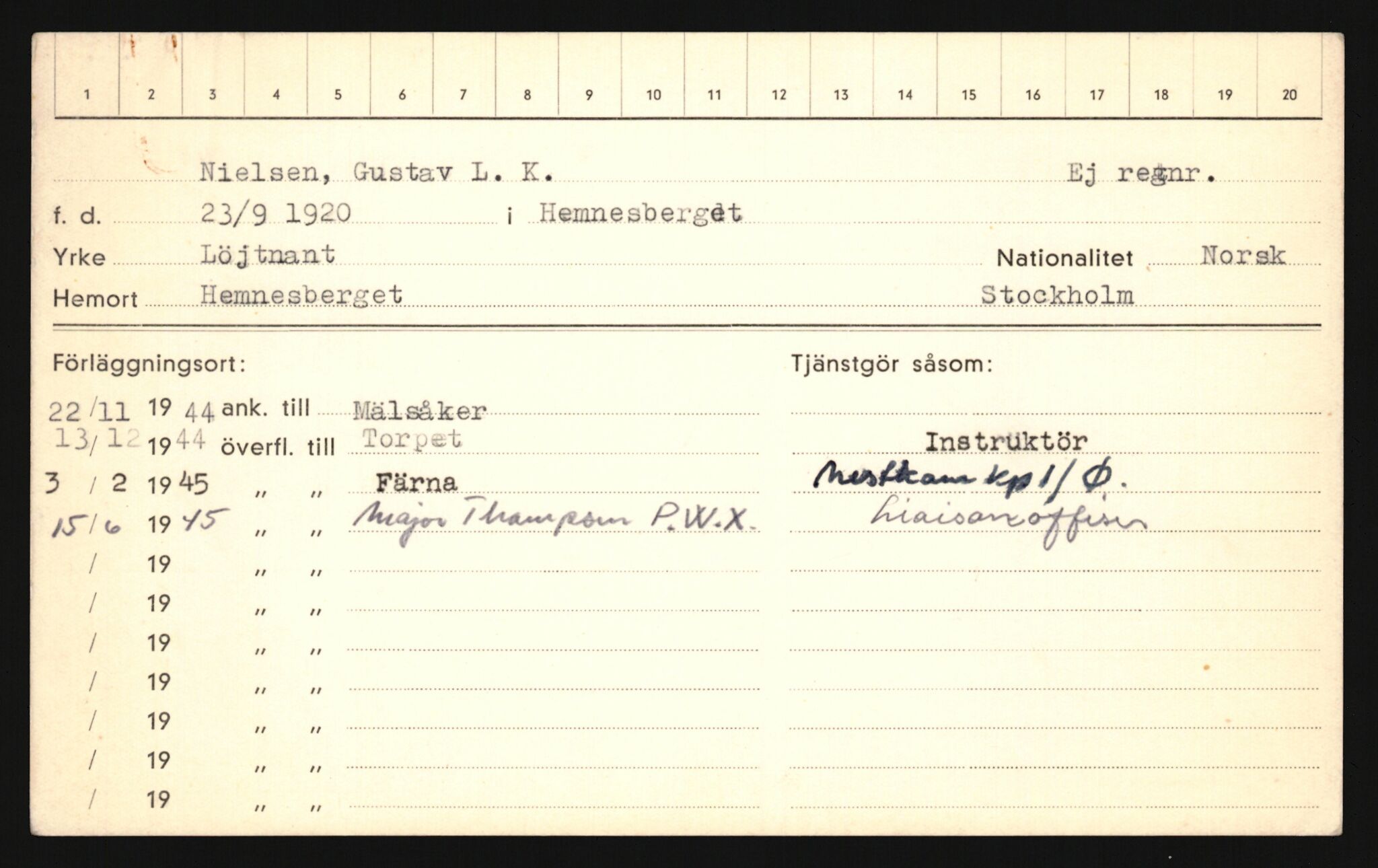 Forsvaret, Sør-Hålogaland landforsvar, AV/RA-RAFA-2552/P/Pa/L0303: Personellmapper for slettet personell, yrkesbefal og vernepliktig befal, født 1917-1920, 1936-1980, p. 633