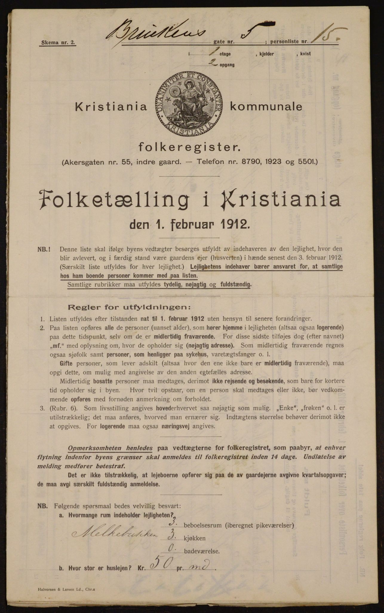 OBA, Municipal Census 1912 for Kristiania, 1912, p. 8634