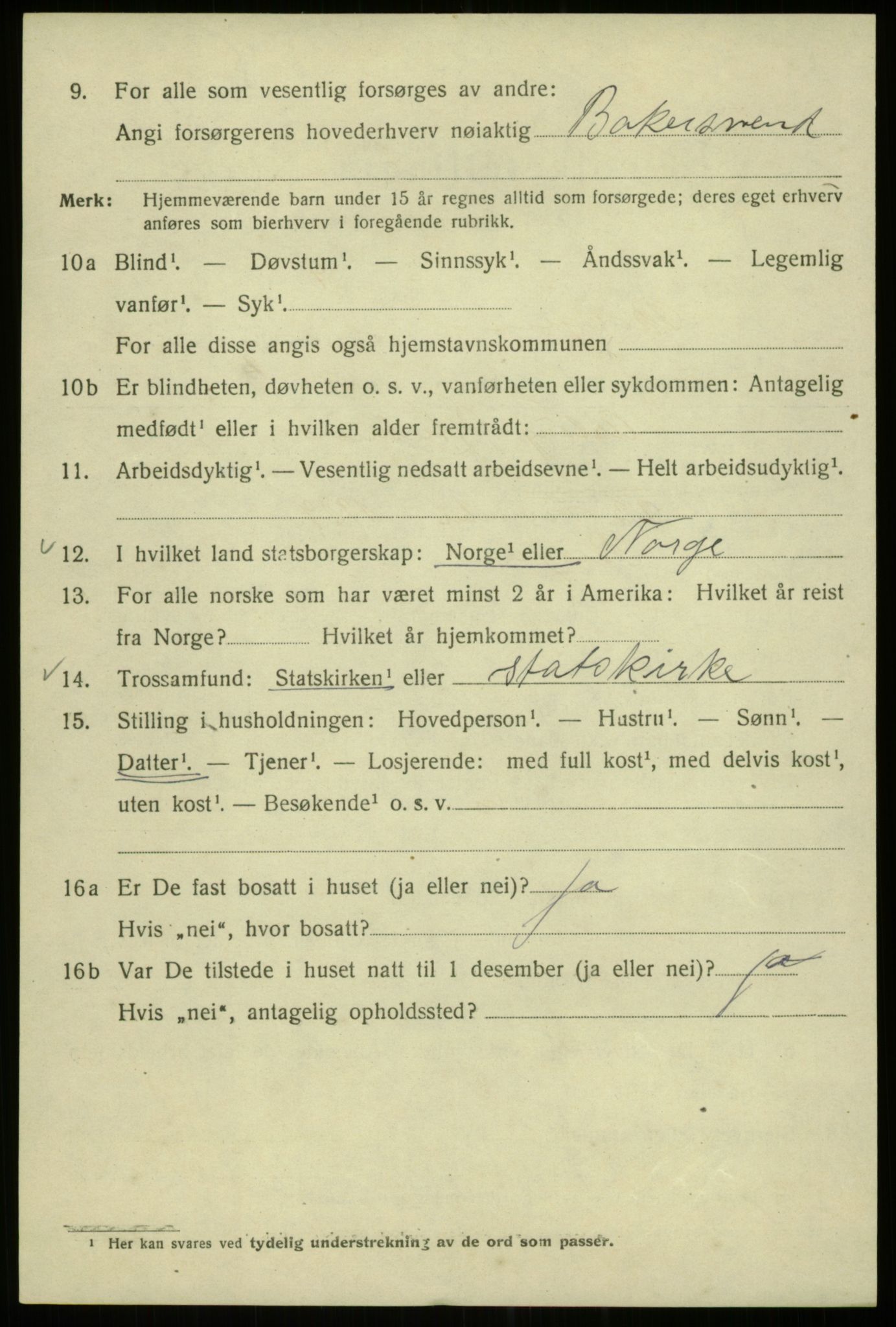SAB, 1920 census for Bergen, 1920, p. 153197