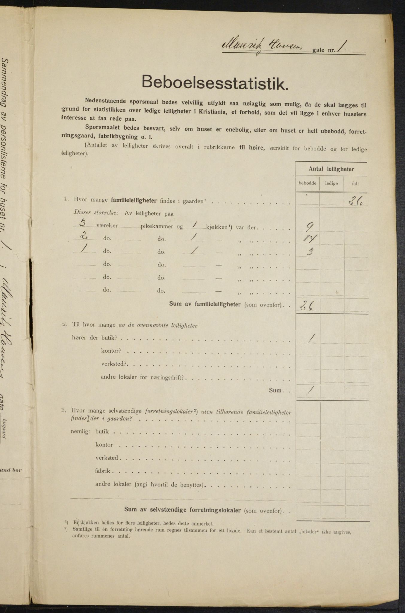 OBA, Municipal Census 1915 for Kristiania, 1915, p. 64262