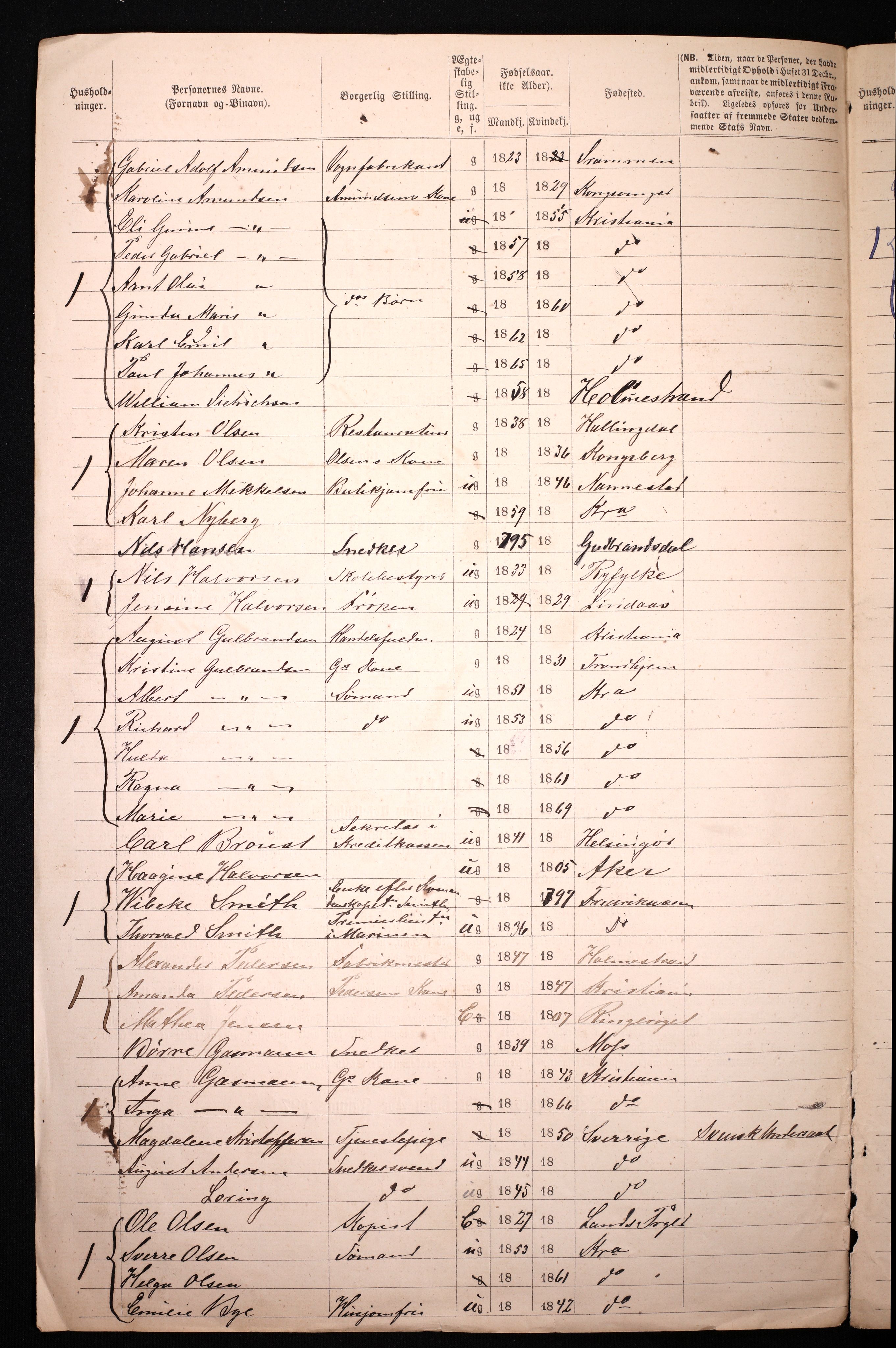 RA, 1870 census for 0301 Kristiania, 1870, p. 926