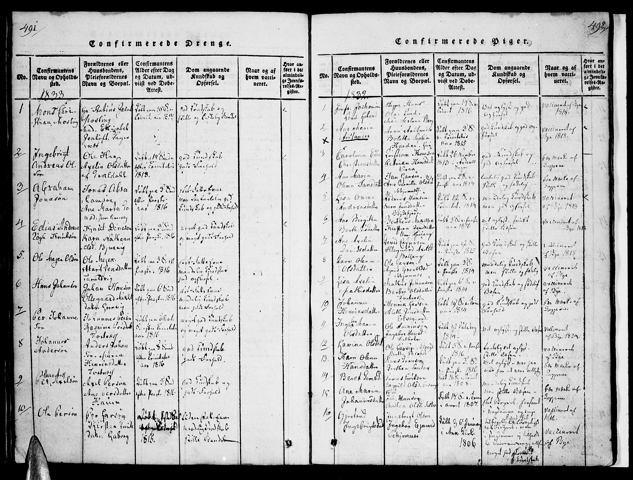 Ministerialprotokoller, klokkerbøker og fødselsregistre - Nordland, AV/SAT-A-1459/863/L0894: Parish register (official) no. 863A06, 1821-1851, p. 491-492