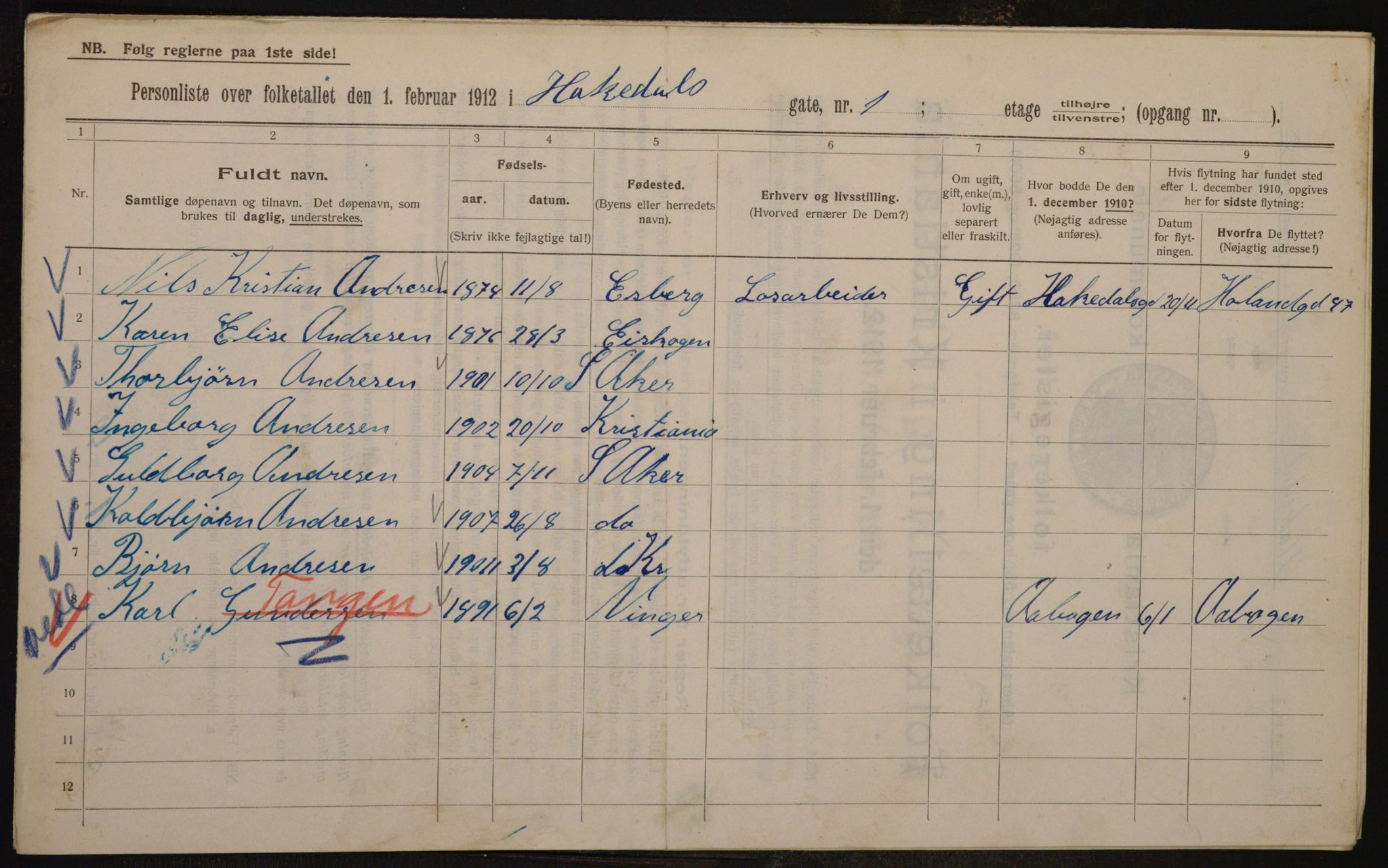 OBA, Municipal Census 1912 for Kristiania, 1912, p. 34024