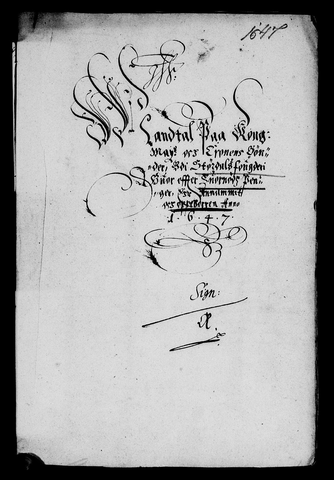 Rentekammeret inntil 1814, Reviderte regnskaper, Lensregnskaper, AV/RA-EA-5023/R/Rb/Rbw/L0091: Trondheim len, 1647