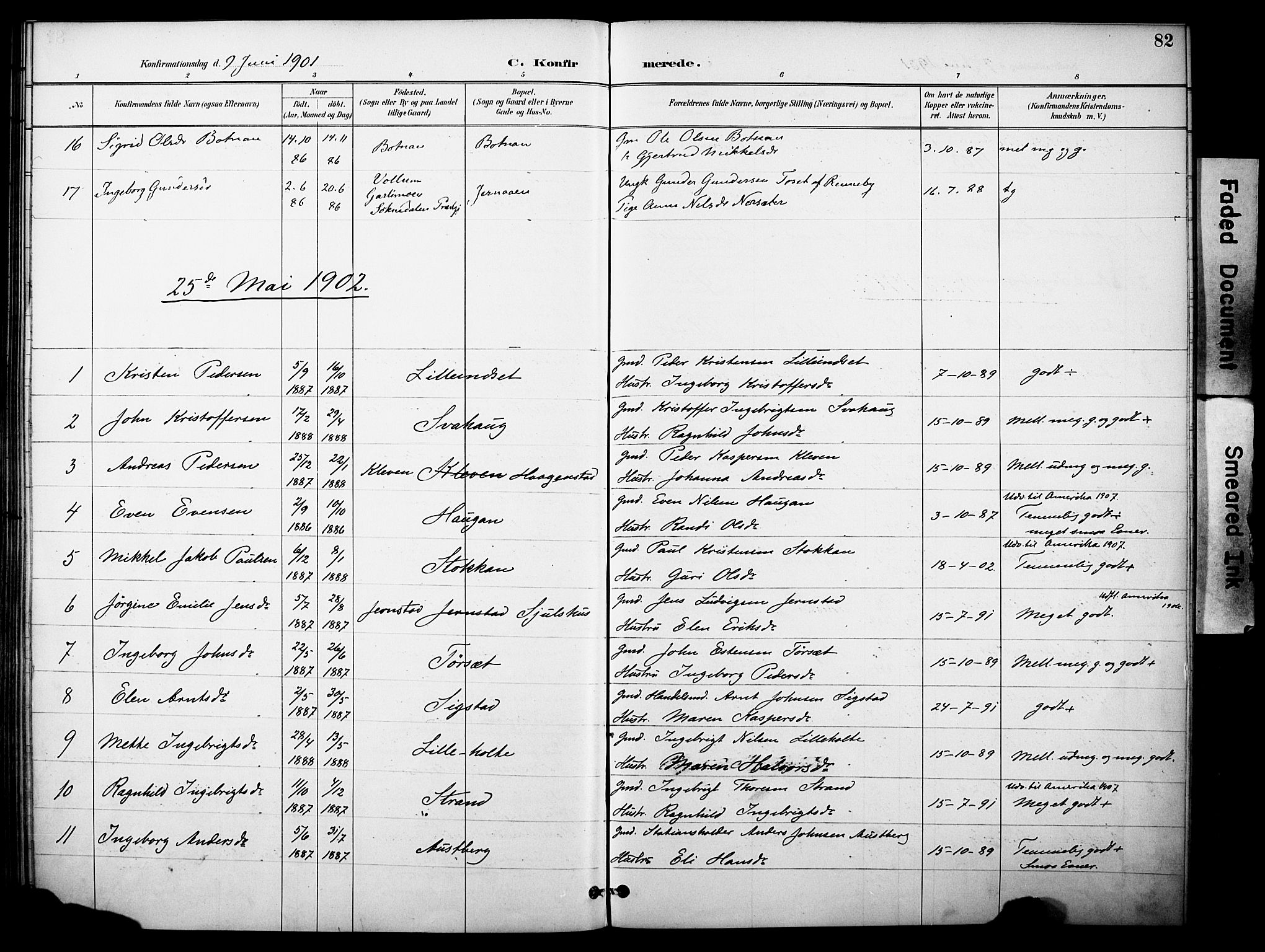 Kvikne prestekontor, AV/SAH-PREST-064/H/Ha/Haa/L0007: Parish register (official) no. 7, 1887-1911, p. 82