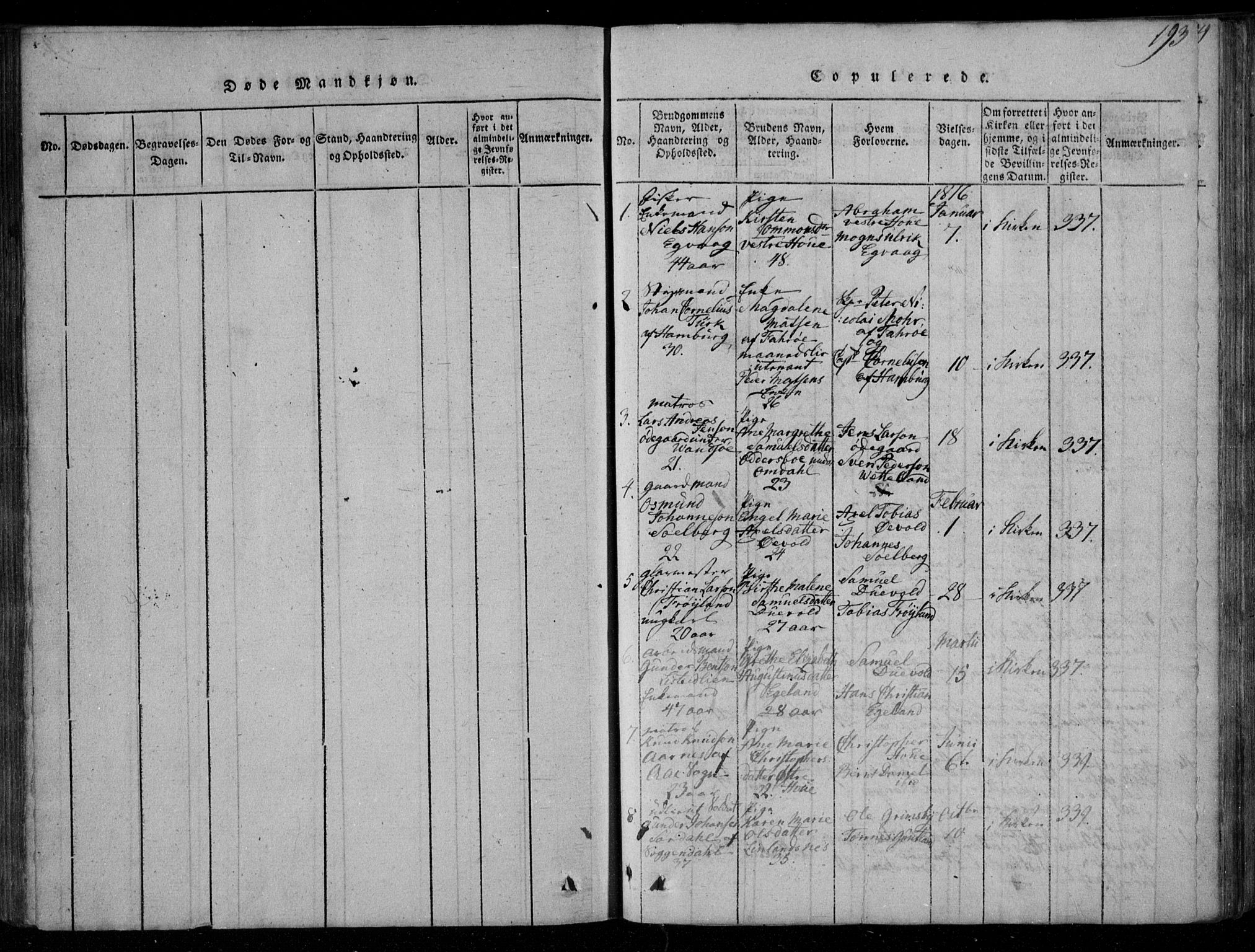 Lista sokneprestkontor, SAK/1111-0027/F/Fa/L0007: Parish register (official) no. A 7, 1816-1823, p. 193