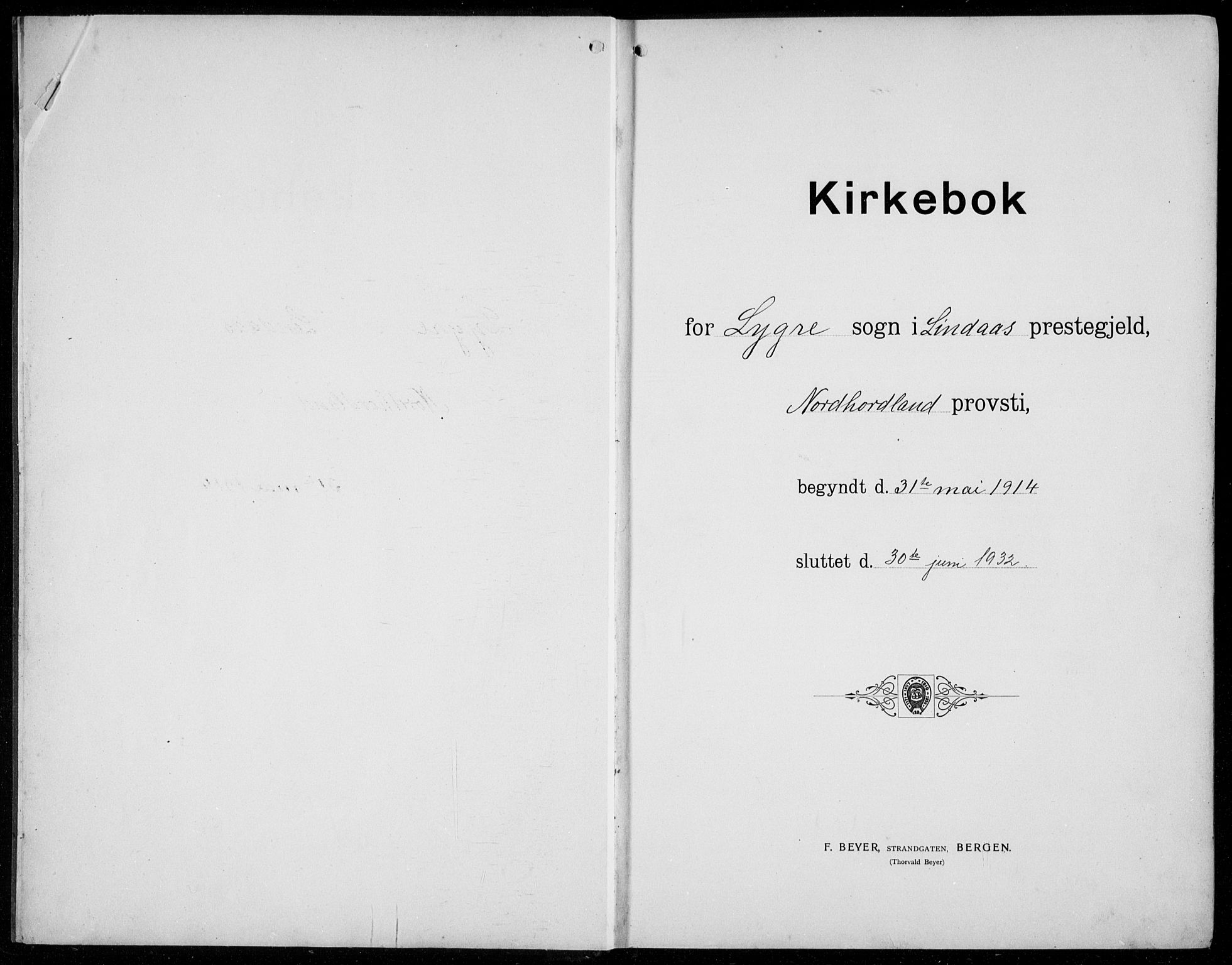 Alversund Sokneprestembete, AV/SAB-A-73901/H/Ha/Hab: Parish register (copy) no. B 5, 1914-1932